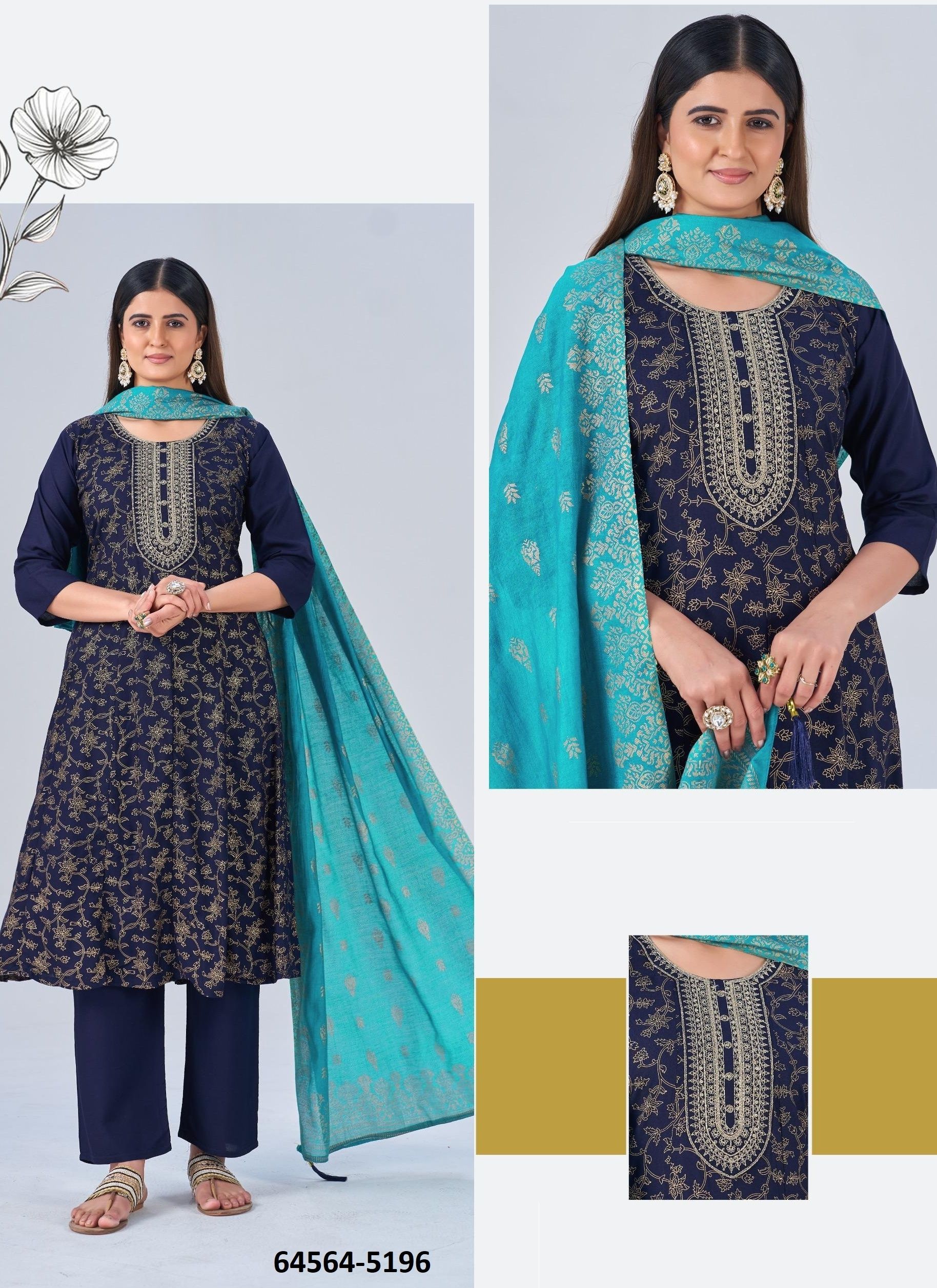 AAROHI - Catalog # 64564 (Set of 4 Readymade Salwar Suits) AAROHI - Catalog # 64564 (Set of 4 Readymade Salwar Suits)