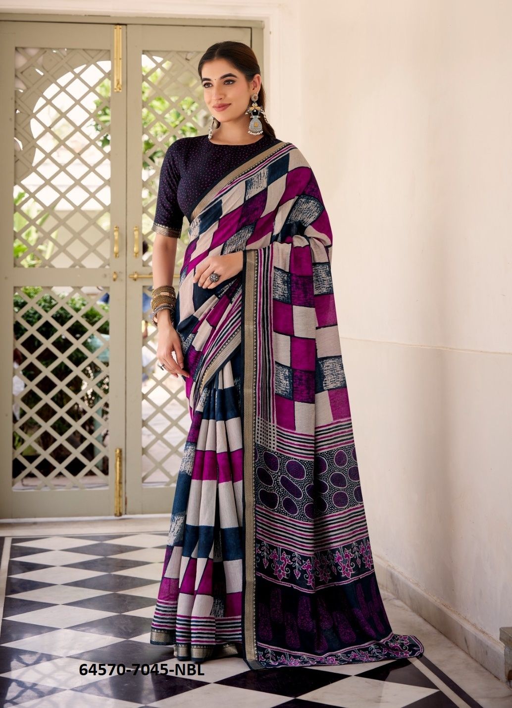 SERIES 7045 - Catalog # 64570 (Set of 4 Sarees) SERIES 7045 - Catalog # 64570 (Set of 4 Sarees)