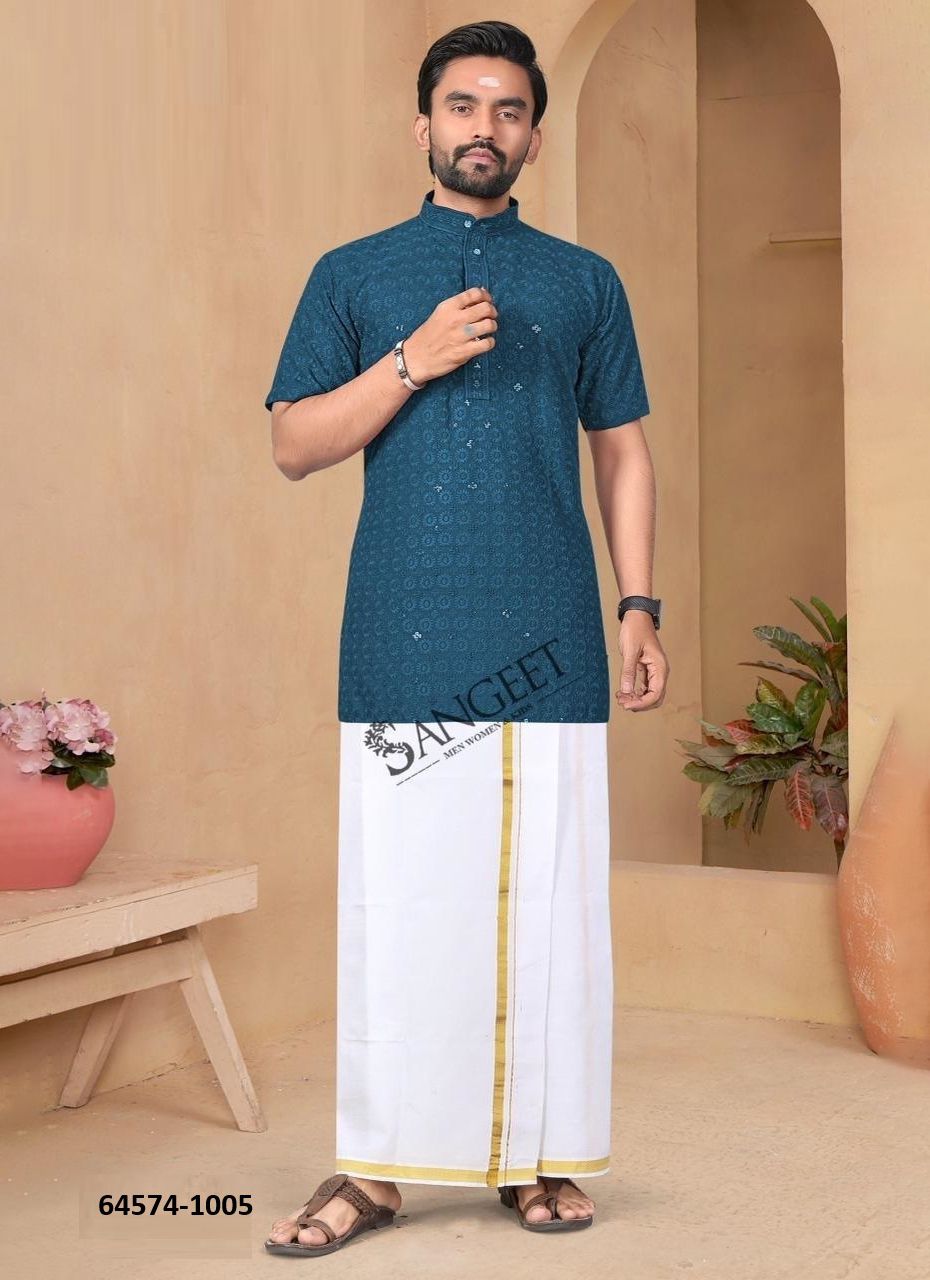VIDYUT [KURTA WITH VESTI] - Catalog # 64574 (Set of 6 Men's Ethnic Wear)