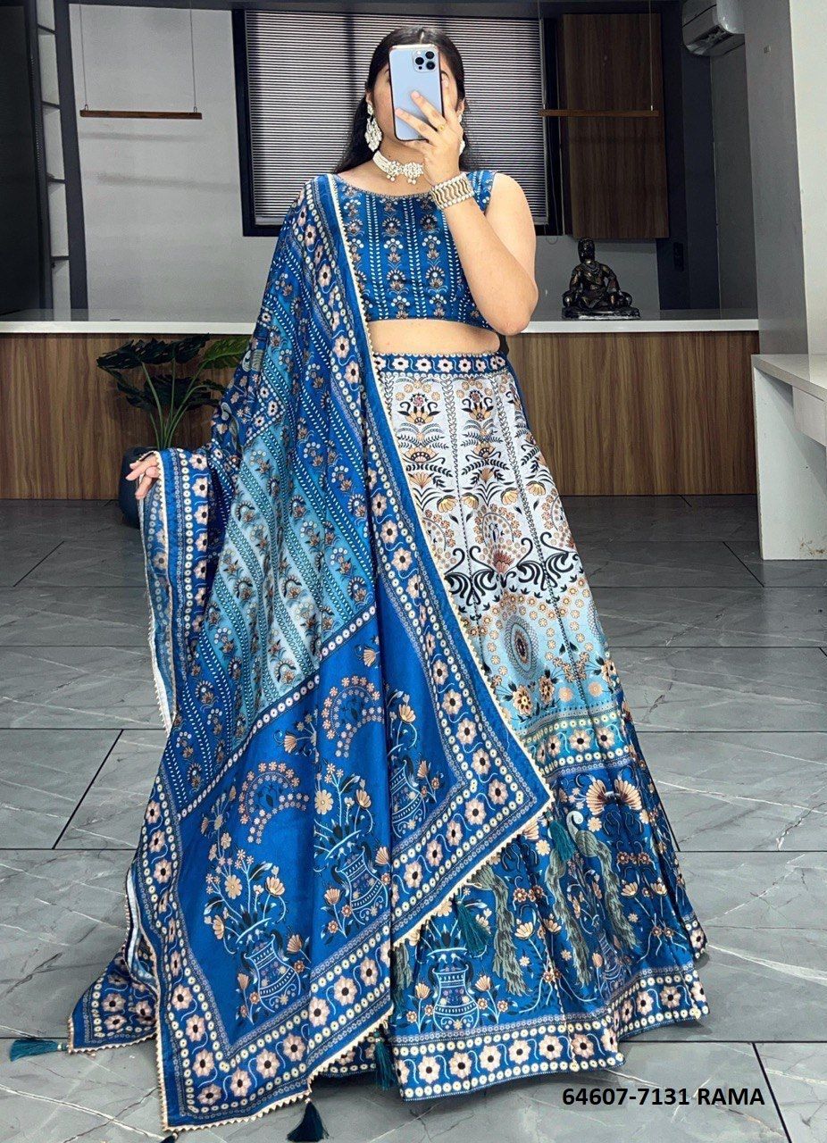 SERIES 7131 - Catalog # 64607 (Set of 4 Semi-Stitched Lehengas)