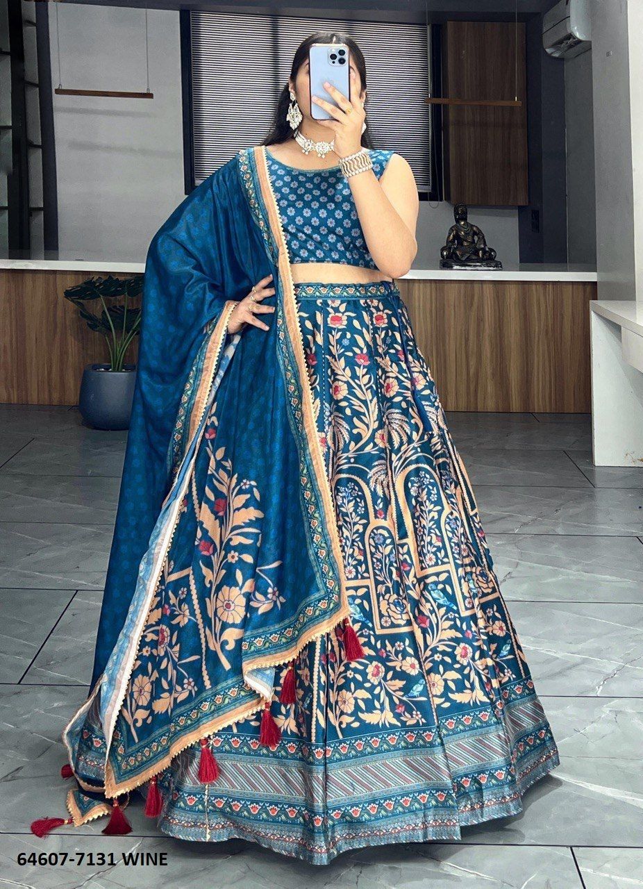 SERIES 7131 - Catalog # 64607 (Set of 4 Semi-Stitched Lehengas)