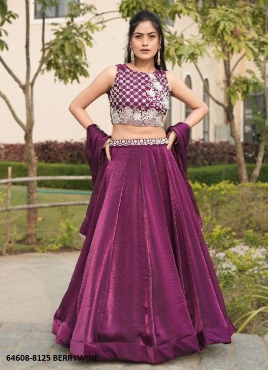 SERIES 8125 - Catalog # 64608 (Set of 4 Semi-Stitched Lehengas)