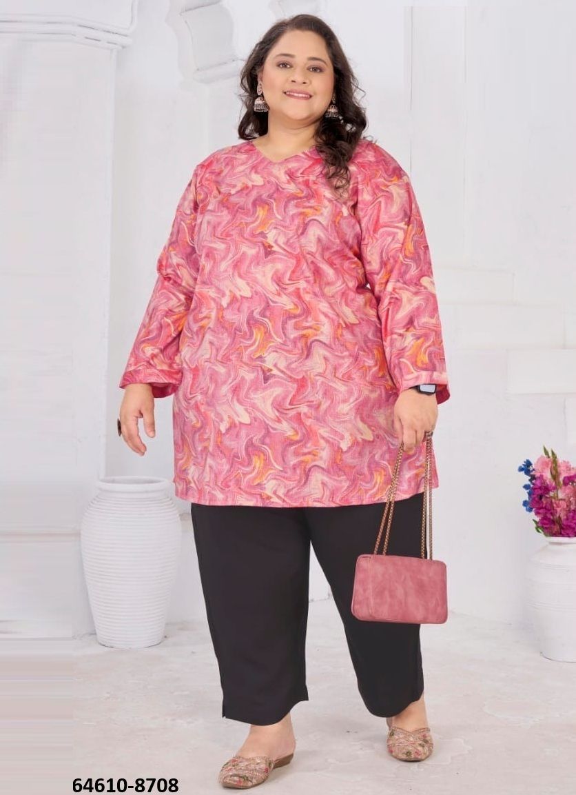 SHUBH 2 BIG SIZE - Catalog # 64610 (Set of 3 Readymade Women's Kurtis / Tops) SHUBH 2 BIG SIZE - Catalog # 64610 (Set of 3 Readymade Women's Kurtis / Tops)