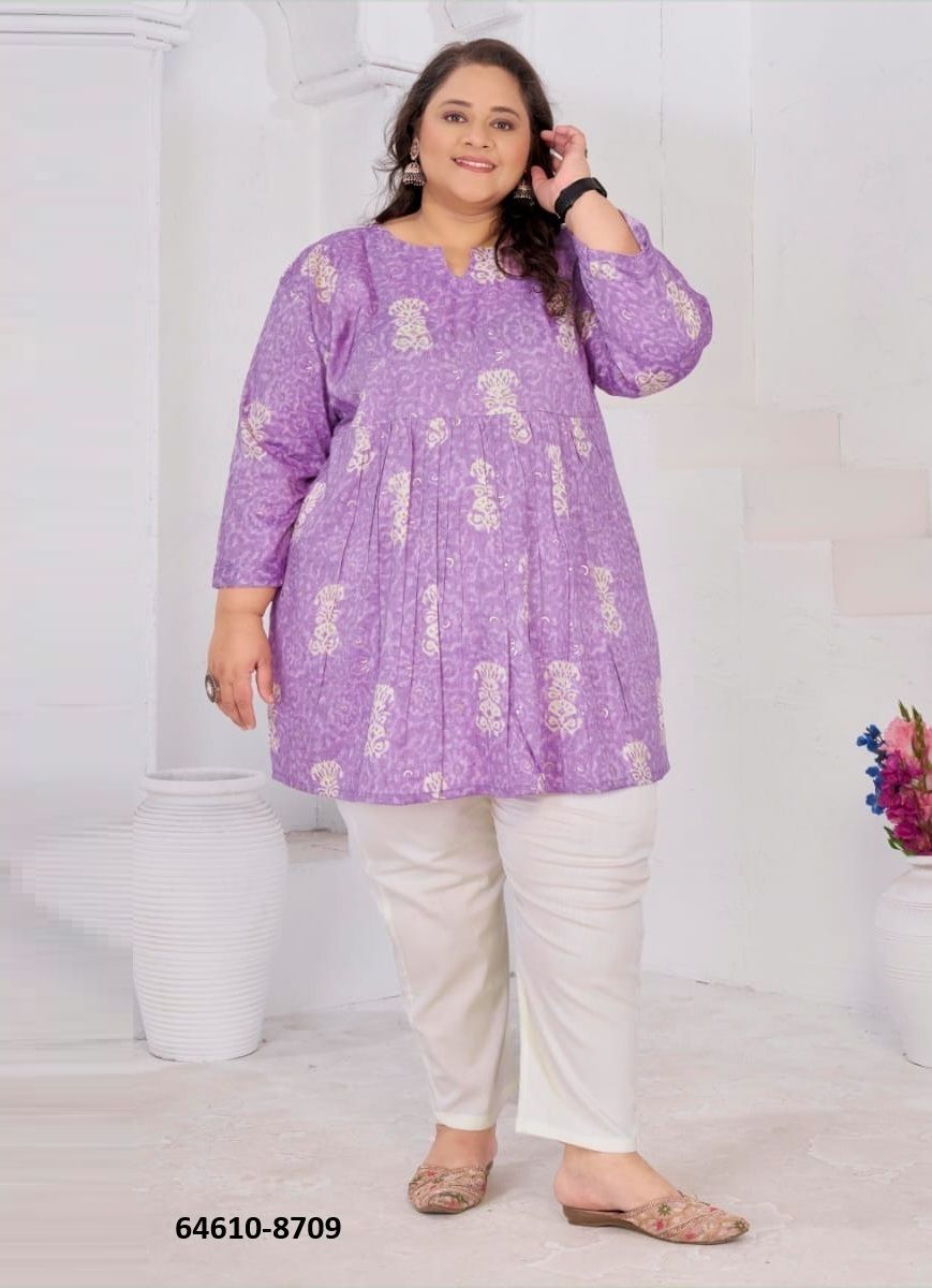 SHUBH 2 BIG SIZE - Catalog # 64610 (Set of 3 Readymade Women's Kurtis / Tops) SHUBH 2 BIG SIZE - Catalog # 64610 (Set of 3 Readymade Women's Kurtis / Tops)