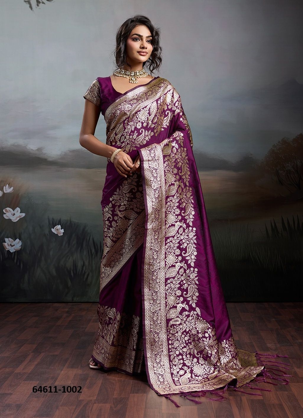 RAJWADA SILK - Catalog # 64611 (Set of 6 Sarees)