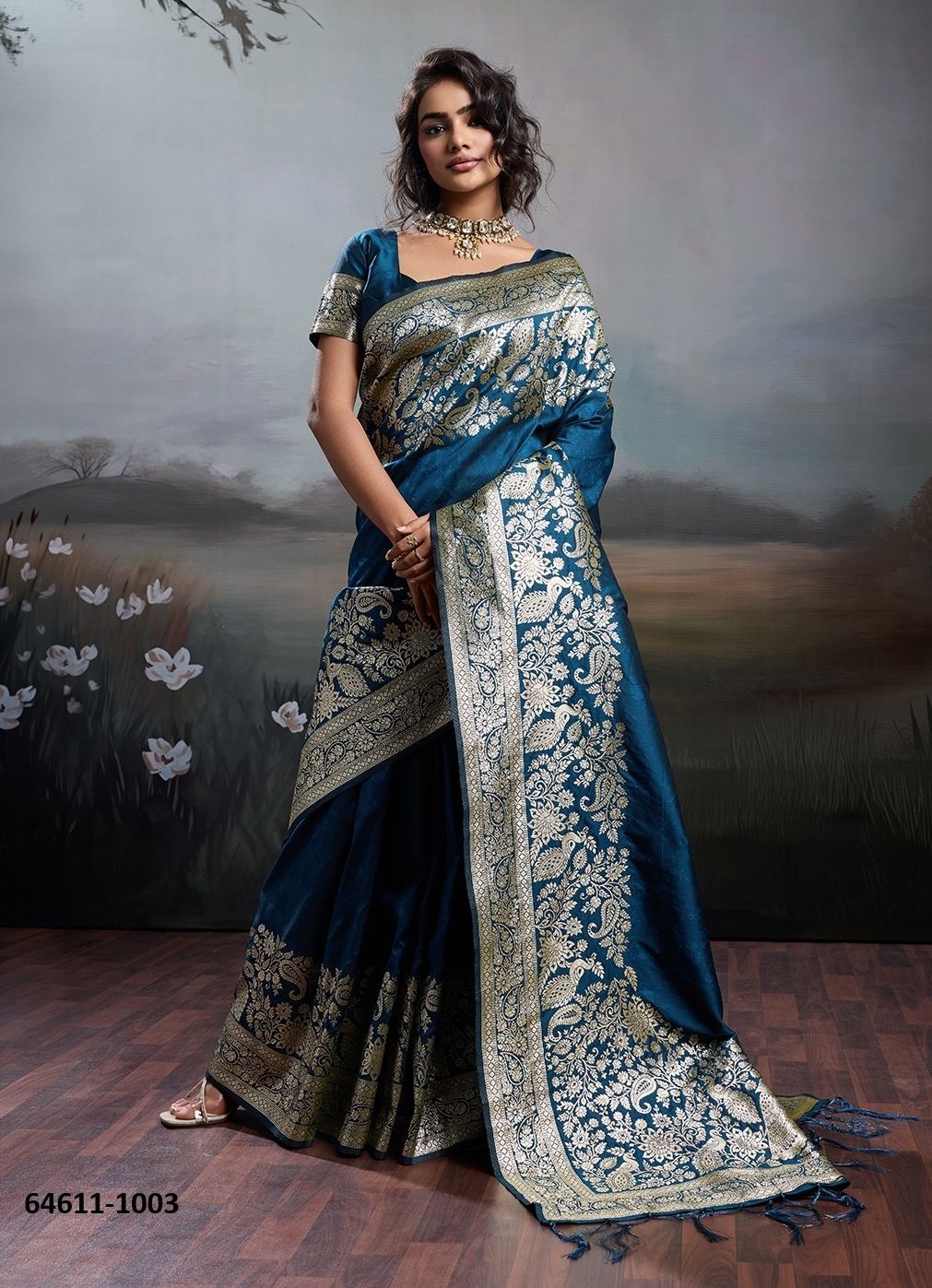 RAJWADA SILK - Catalog # 64611 (Set of 6 Sarees)