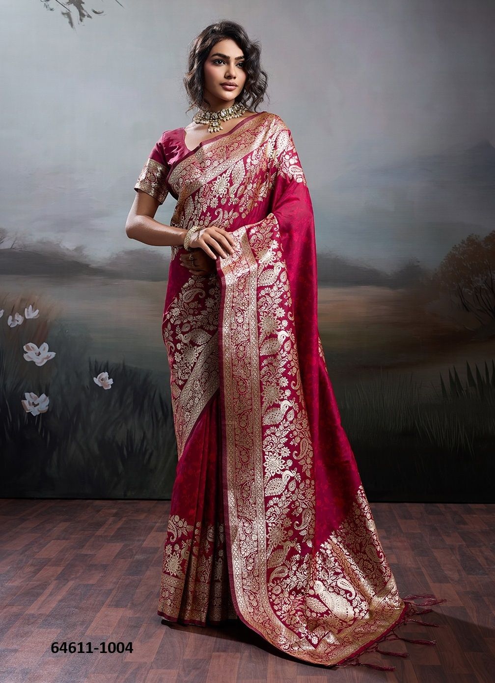 RAJWADA SILK - Catalog # 64611 (Set of 6 Sarees)
