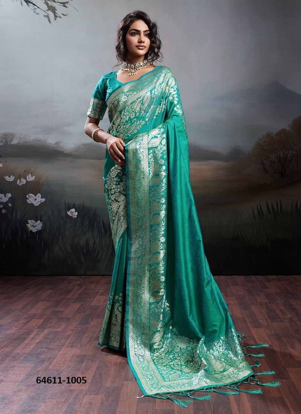 RAJWADA SILK - Catalog # 64611 (Set of 6 Sarees)
