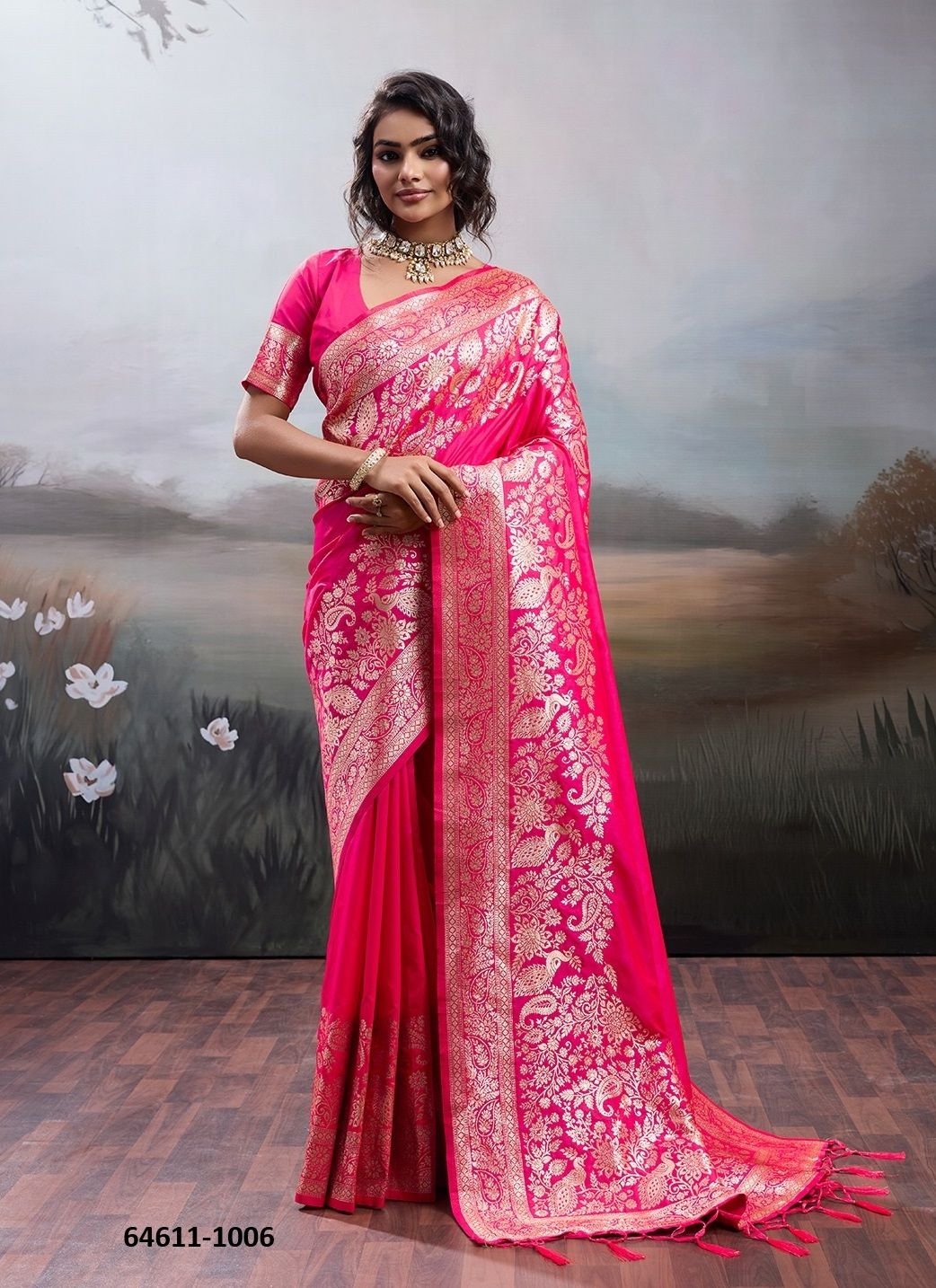 RAJWADA SILK - Catalog # 64611 (Set of 6 Sarees)