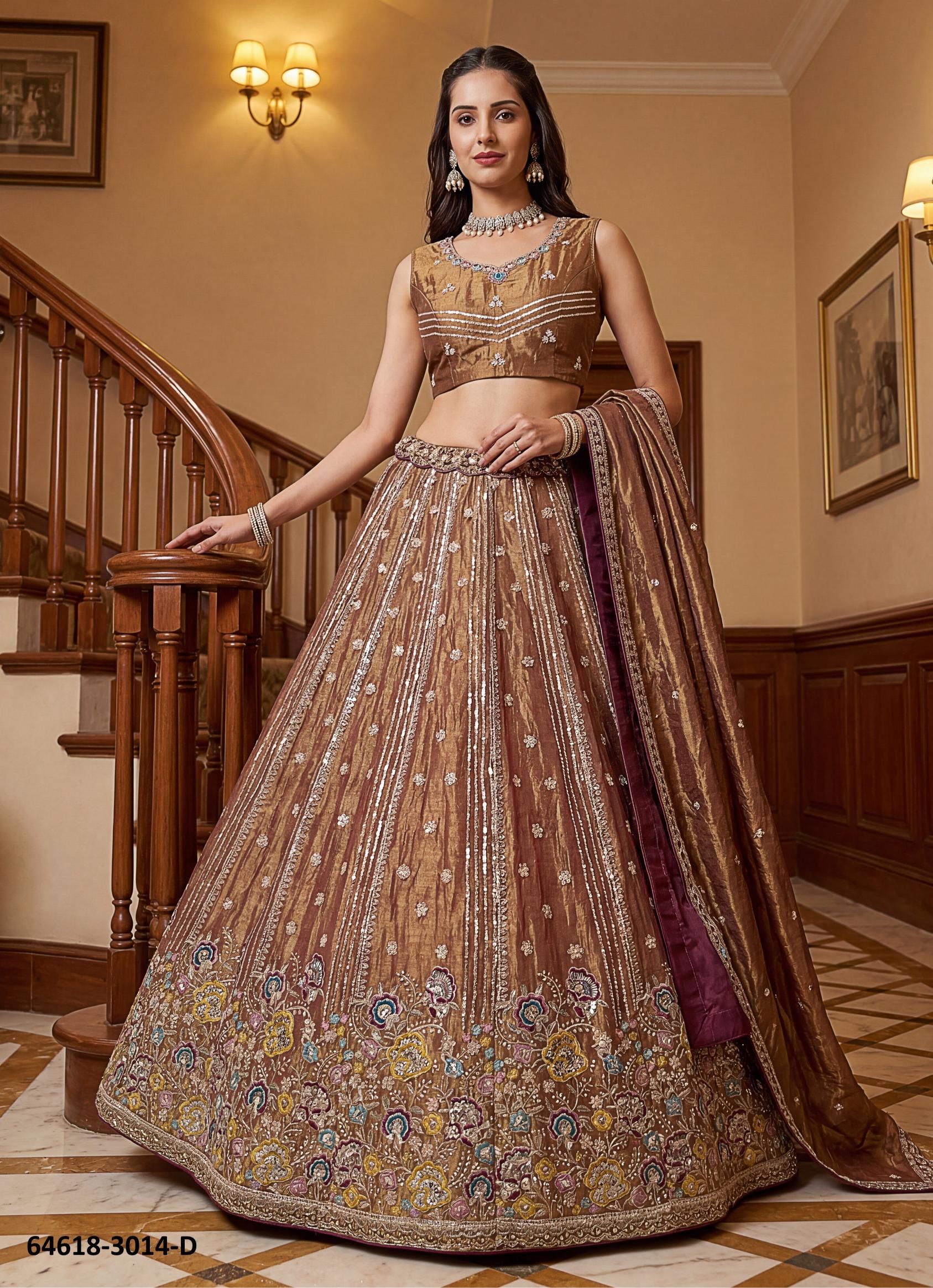 SERIES 3014 - Catalog # 64618 (Set of 7 Semi-Stitched Lehengas)