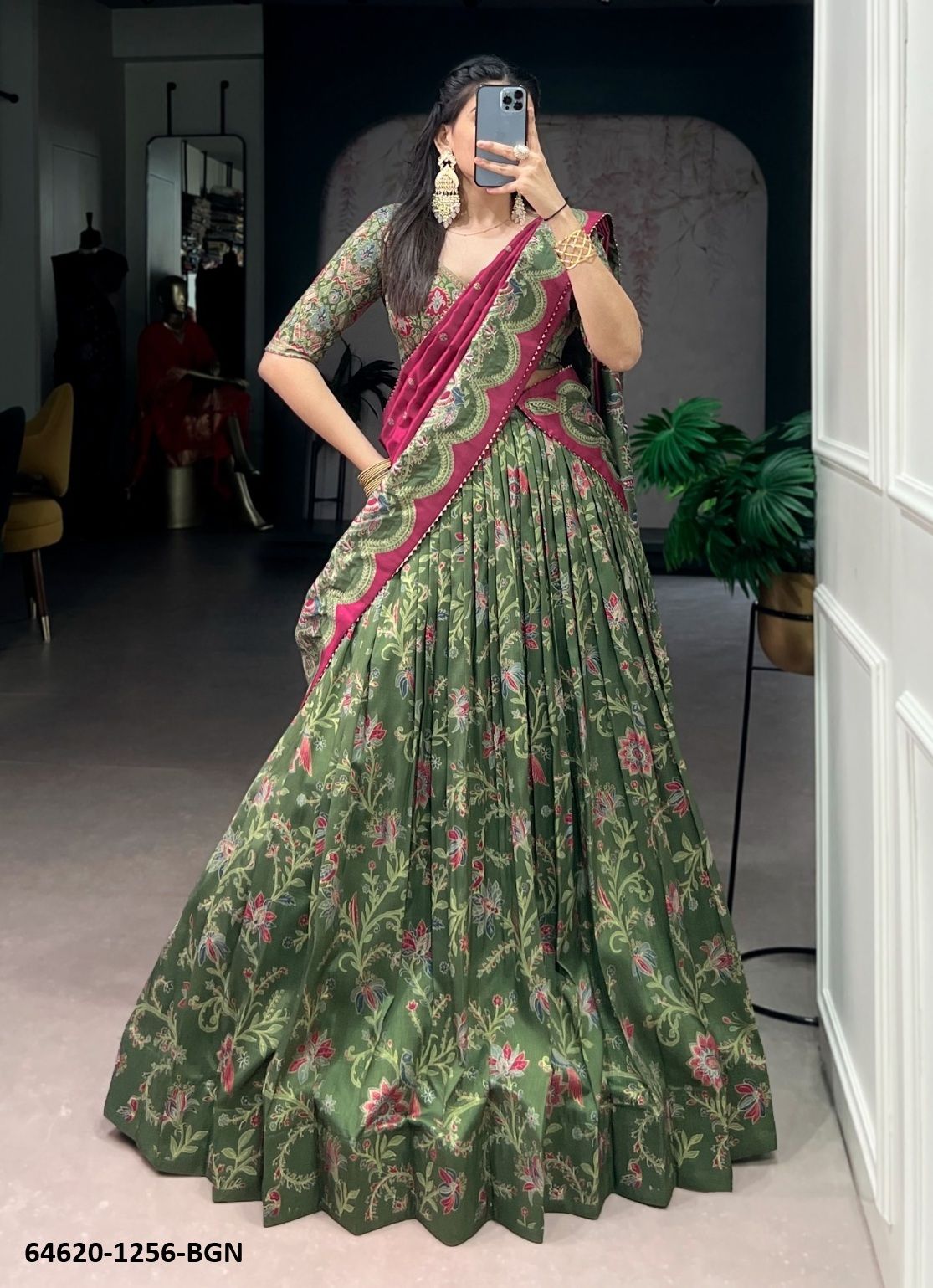 SERIES 1256 - Catalog # 64620 (Set of 4 Semi-Stitched Lehengas) SERIES 1256 - Catalog # 64620 (Set of 4 Semi-Stitched Lehengas)