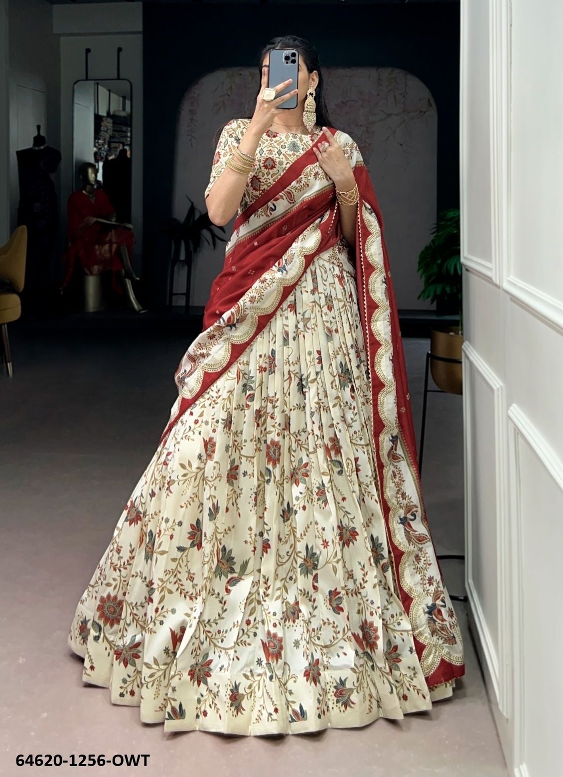SERIES 1256 - Catalog # 64620 (Set of 4 Semi-Stitched Lehengas) SERIES 1256 - Catalog # 64620 (Set of 4 Semi-Stitched Lehengas)
