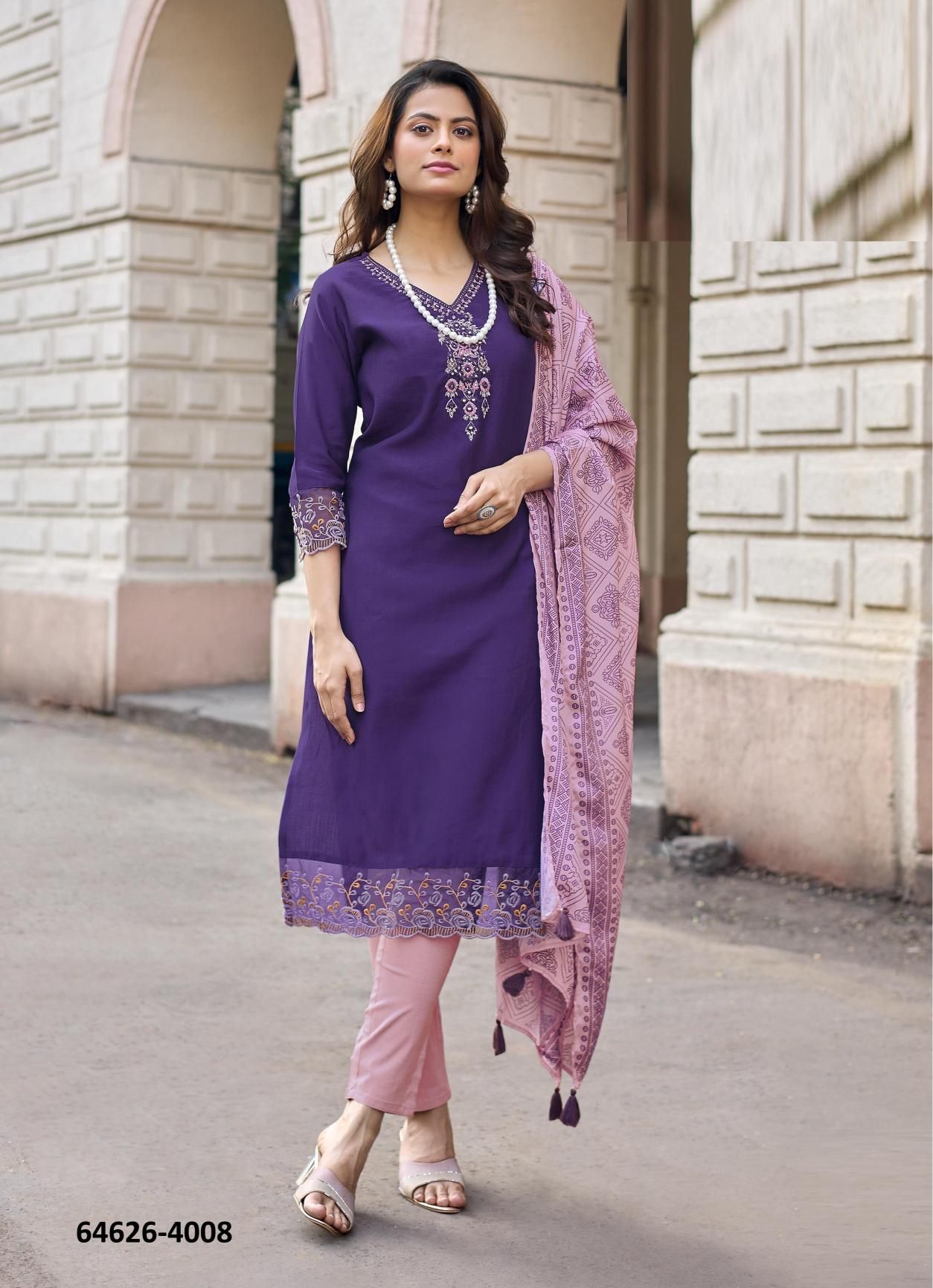 SAGAAI 3 - Catalog # 64626 (Set of 6 Readymade Salwar Suits)