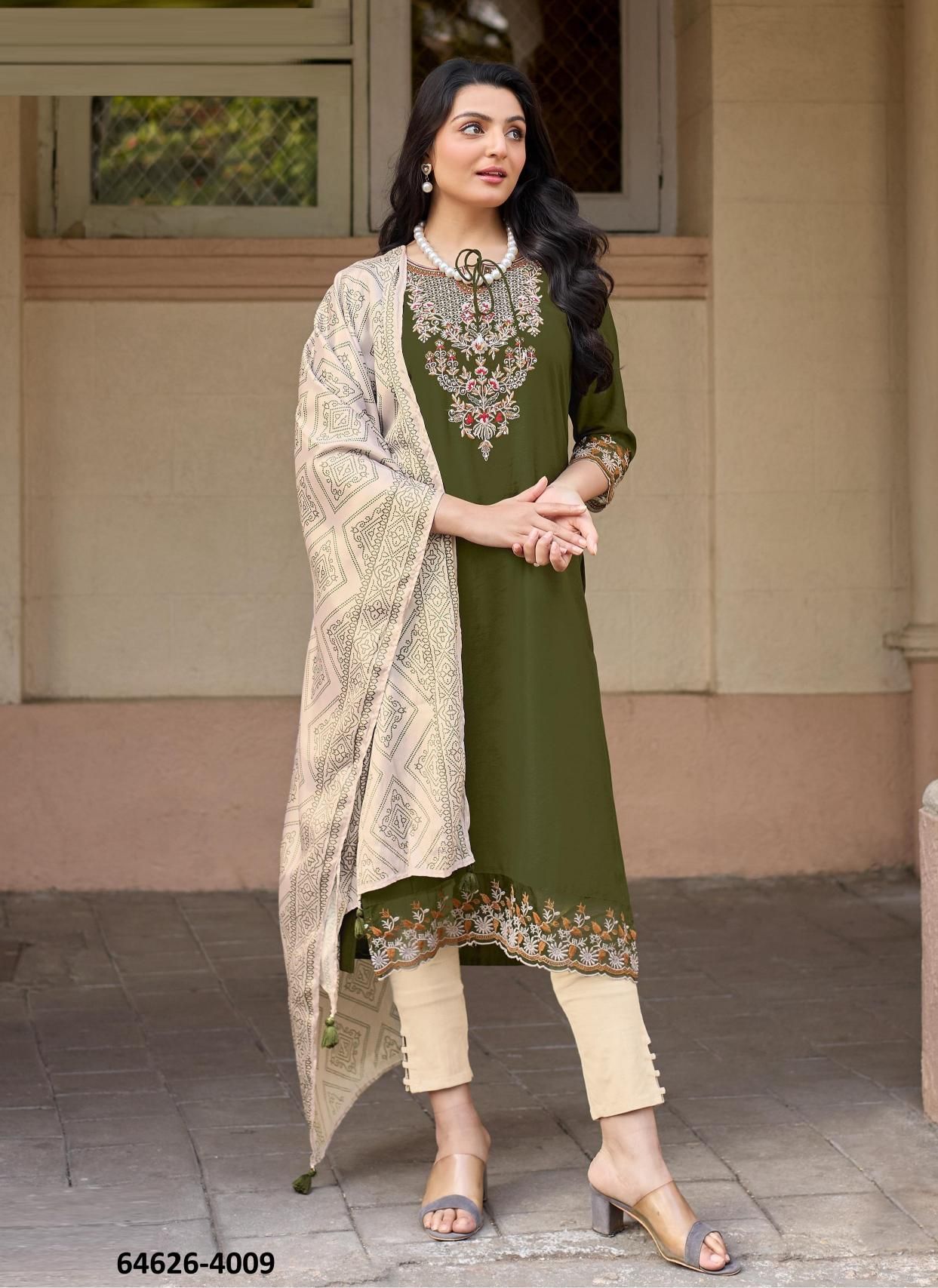 SAGAAI 3 - Catalog # 64626 (Set of 6 Readymade Salwar Suits)