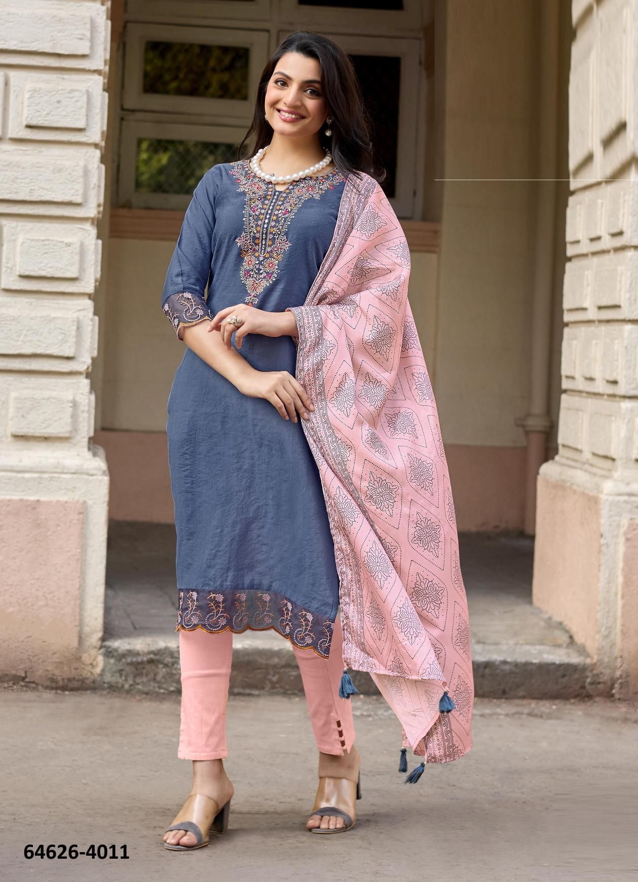 SAGAAI 3 - Catalog # 64626 (Set of 6 Readymade Salwar Suits)