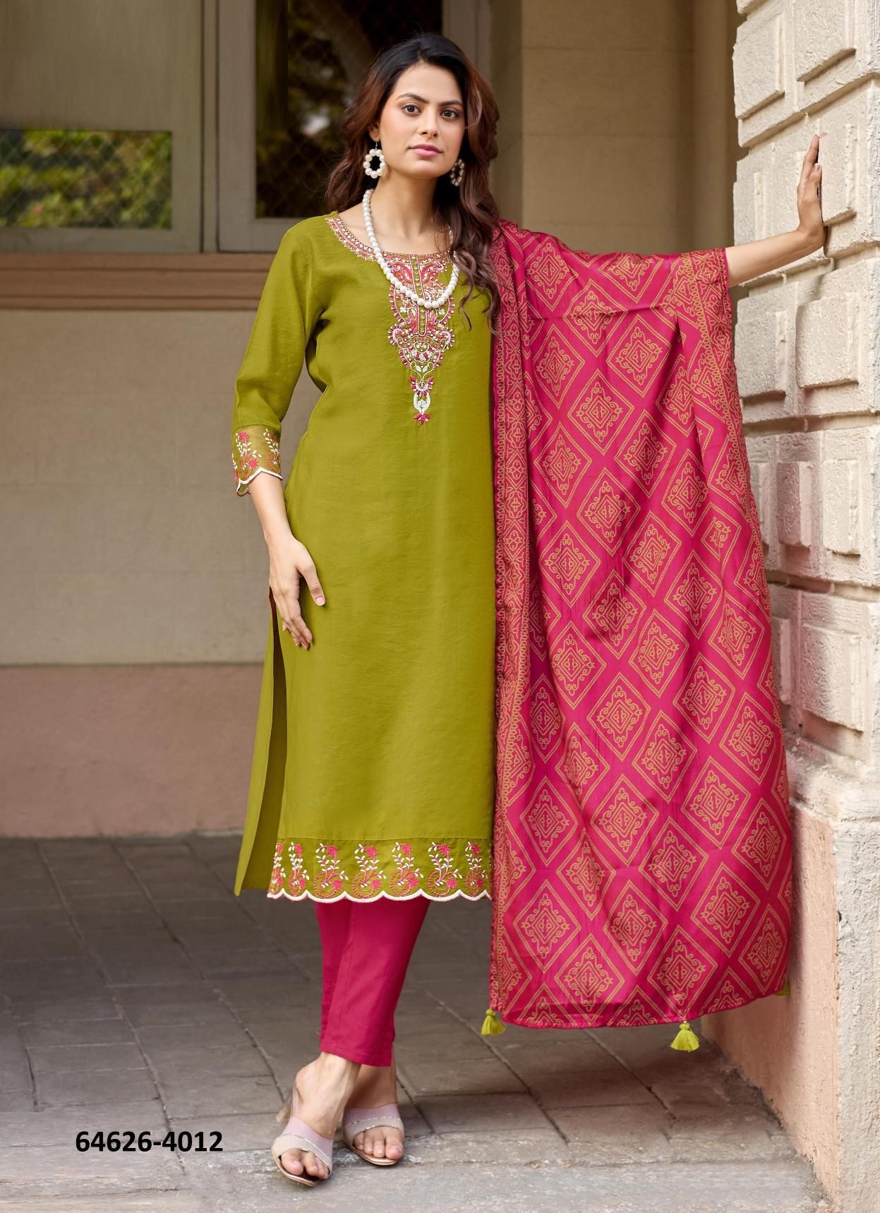 SAGAAI 3 - Catalog # 64626 (Set of 6 Readymade Salwar Suits)