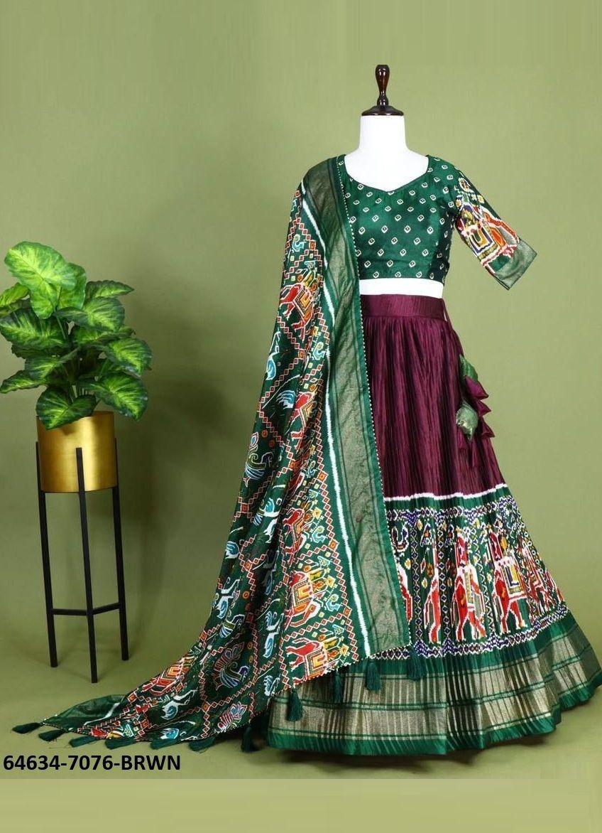 SERIES 7076 - Catalog # 64634 (Set of 4 Semi-Stitched Lehengas)