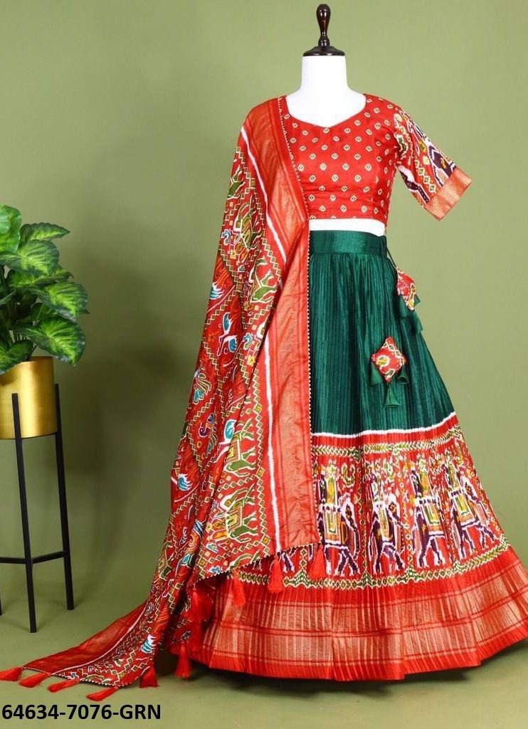 SERIES 7076 - Catalog # 64634 (Set of 4 Semi-Stitched Lehengas)