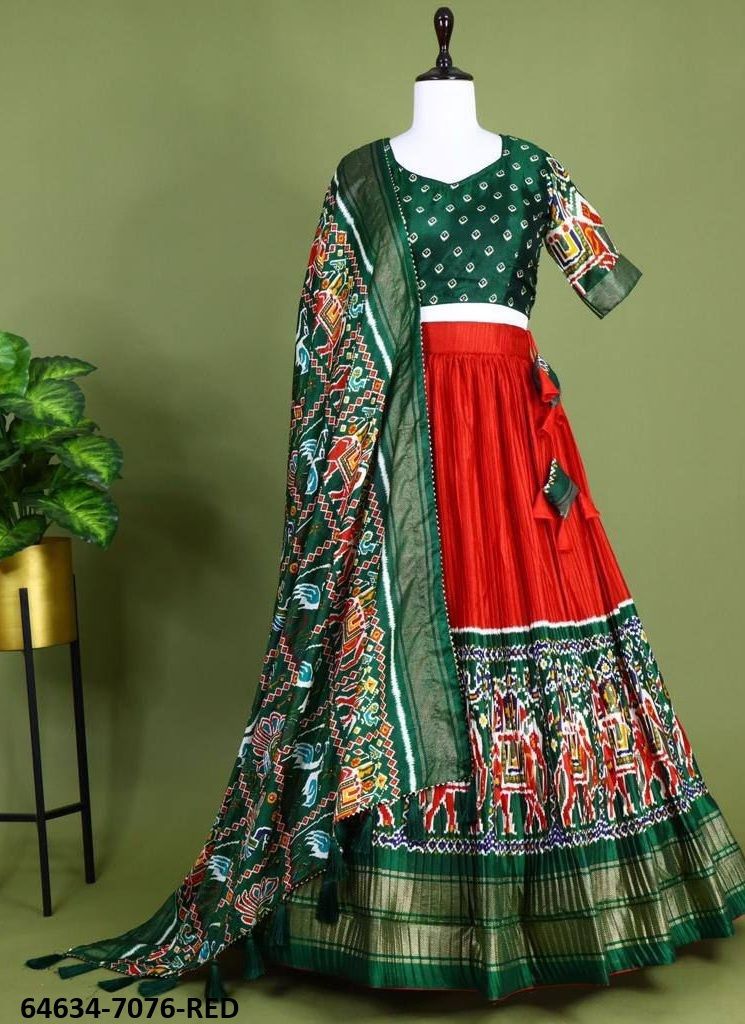 SERIES 7076 - Catalog # 64634 (Set of 4 Semi-Stitched Lehengas)
