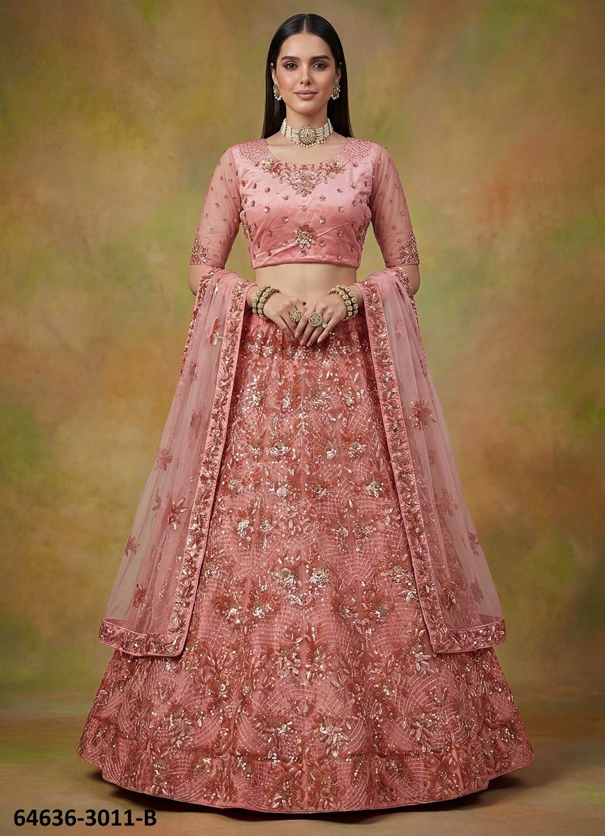 SERIES 3011 - Catalog # 64636 (Set of 2 Semi-Stitched Lehengas) SERIES 3011 - Catalog # 64636 (Set of 2 Semi-Stitched Lehengas)