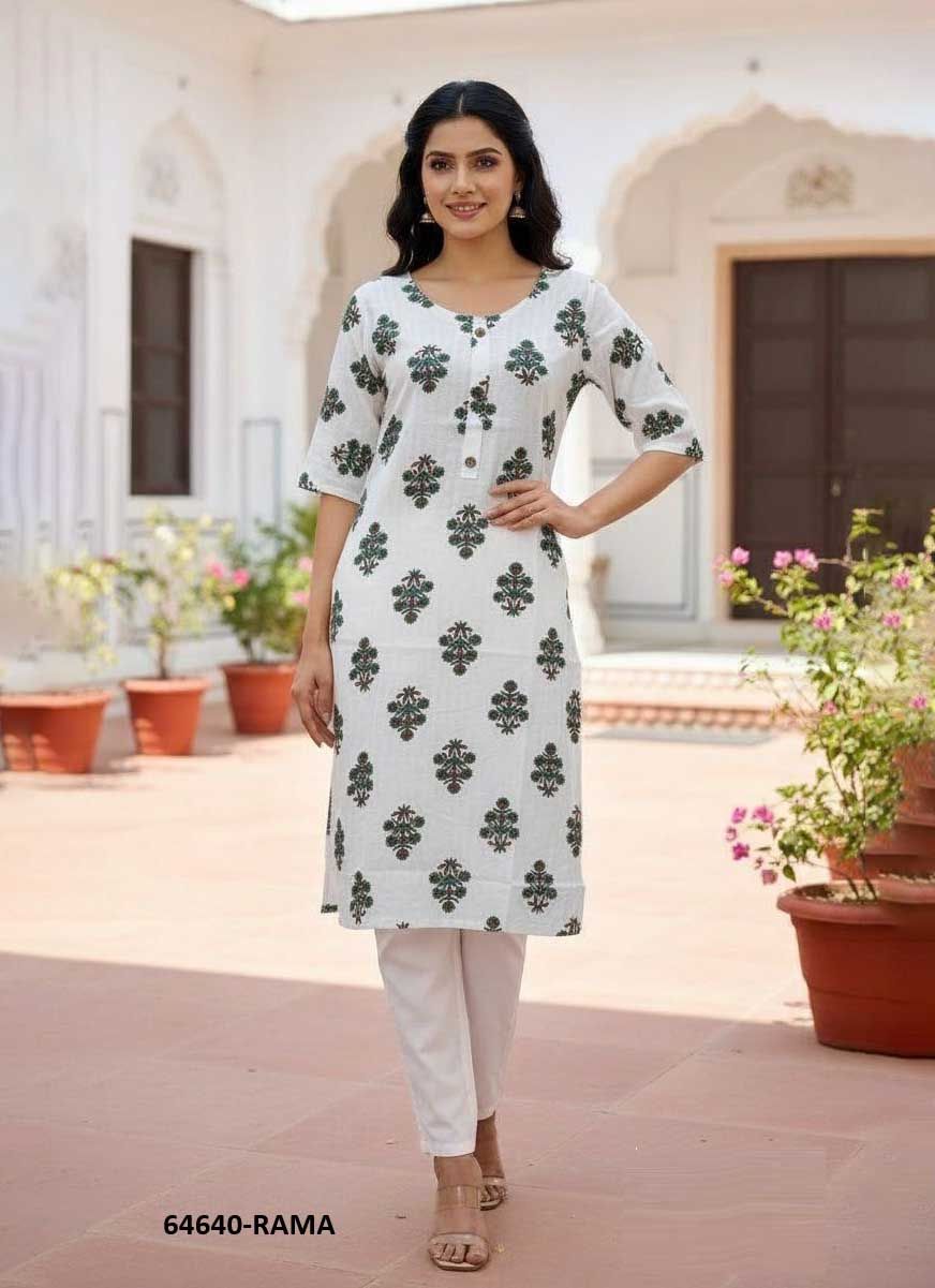 WHITE BEAUTY - Catalog # 64640 (Set of 4 Readymade Women's Kurtis / Tops) WHITE BEAUTY - Catalog # 64640 (Set of 4 Readymade Women's Kurtis / Tops)