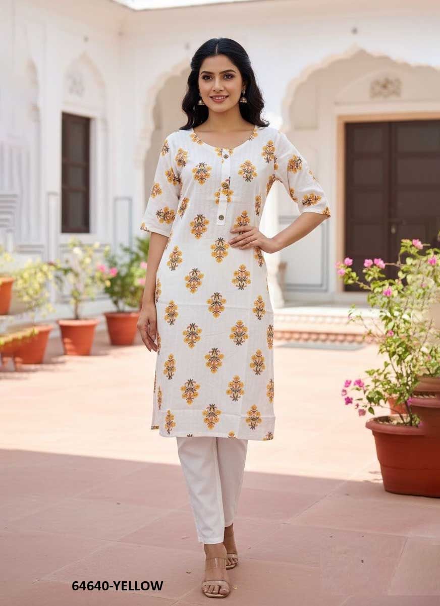 WHITE BEAUTY - Catalog # 64640 (Set of 4 Readymade Women's Kurtis / Tops) WHITE BEAUTY - Catalog # 64640 (Set of 4 Readymade Women's Kurtis / Tops)