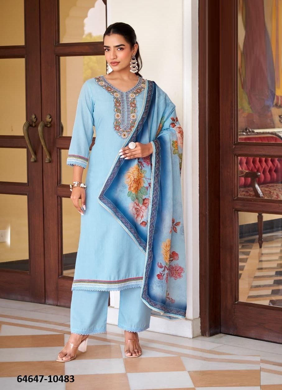 SUMAN - Catalog # 64647 (Set of 4 Readymade Salwar Suits) SUMAN - Catalog # 64647 (Set of 4 Readymade Salwar Suits)