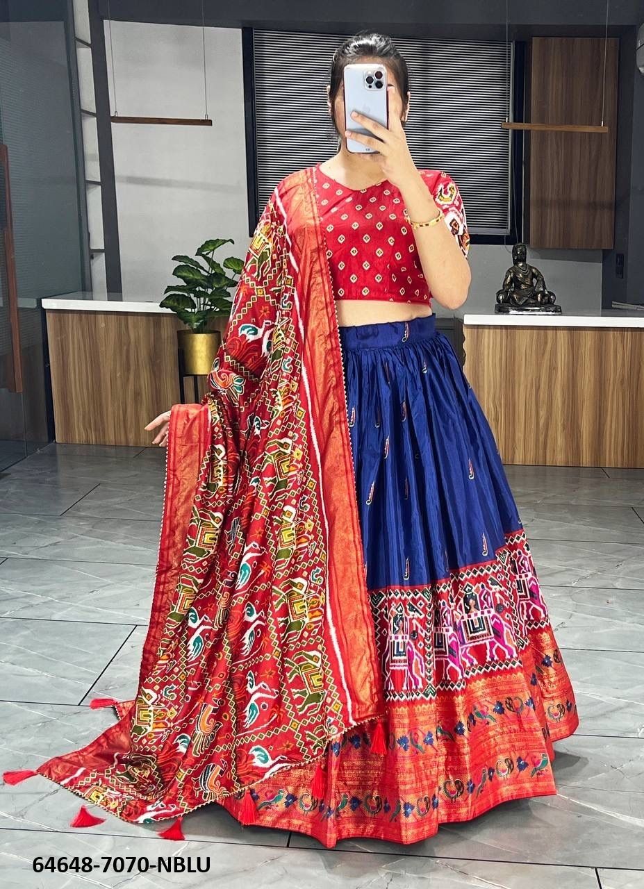 SERIES 7070 - Catalog # 64648 (Set of 5 Semi-Stitched Lehengas)