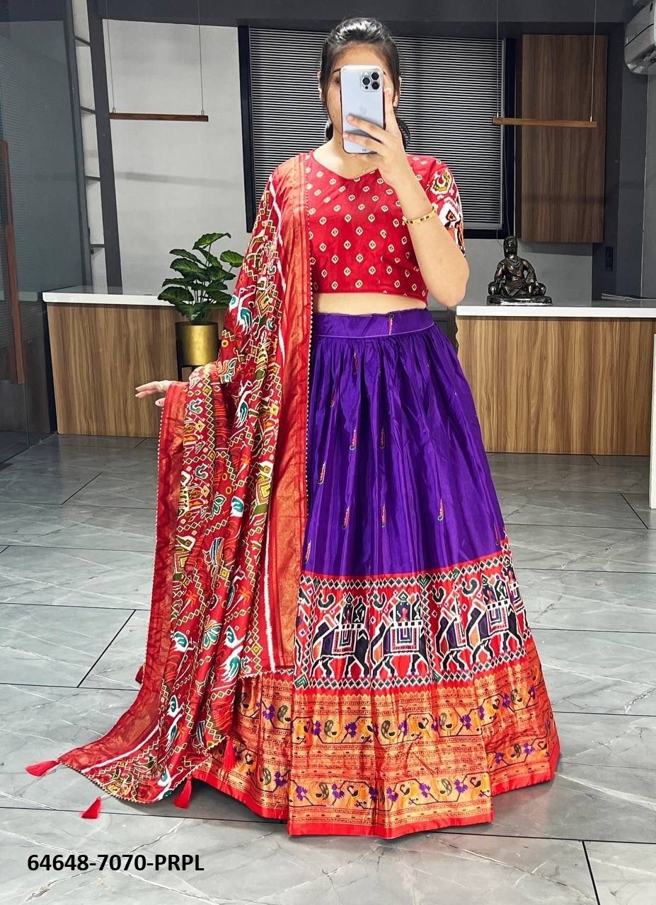 SERIES 7070 - Catalog # 64648 (Set of 5 Semi-Stitched Lehengas)