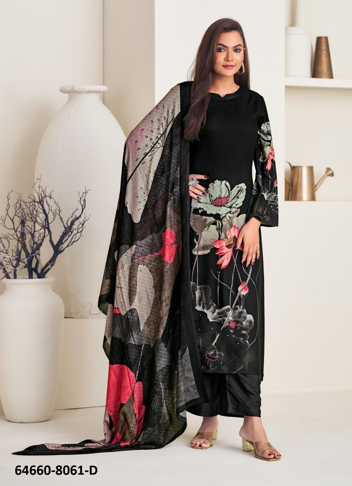 TREASURE 8061 - Catalog # 64660 (Set of 4 Semi-Stitched / Un-Stitched Suits)
