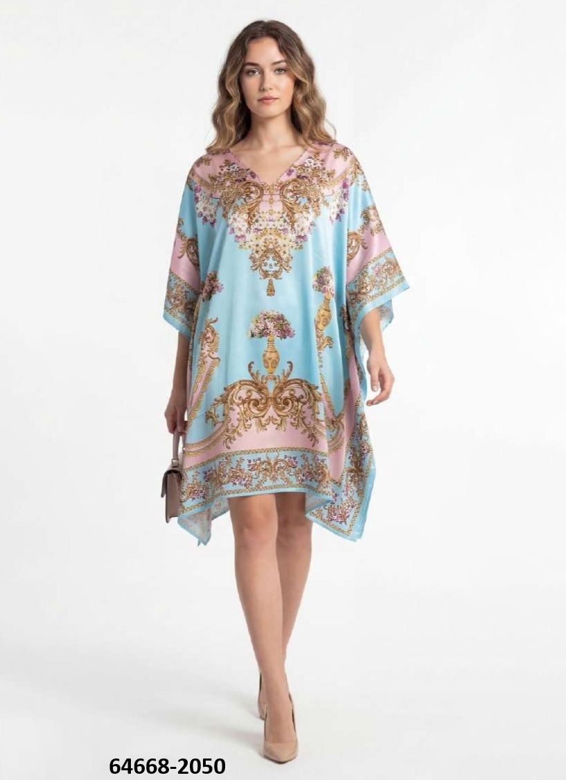 SILK PONCHO 7 - Catalog # 64668 (Set of 8 Kaftans / Ponchos)