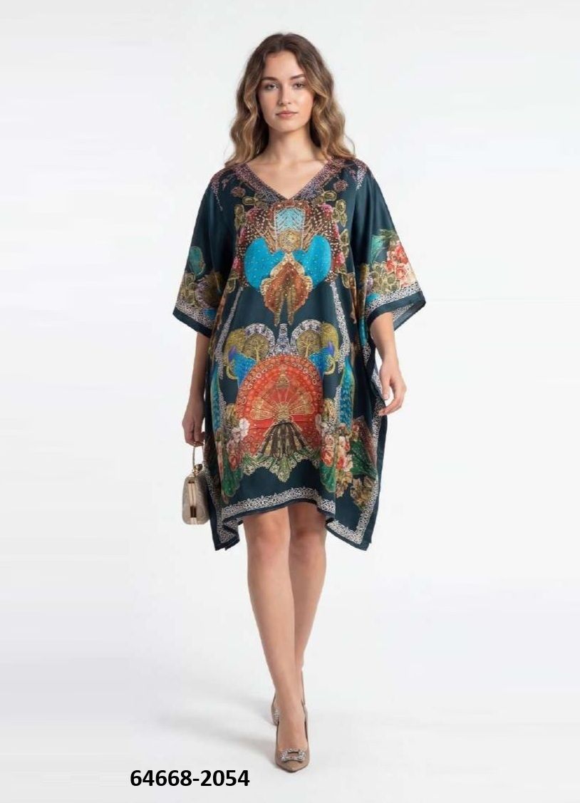 SILK PONCHO 7 - Catalog # 64668 (Set of 8 Kaftans / Ponchos)