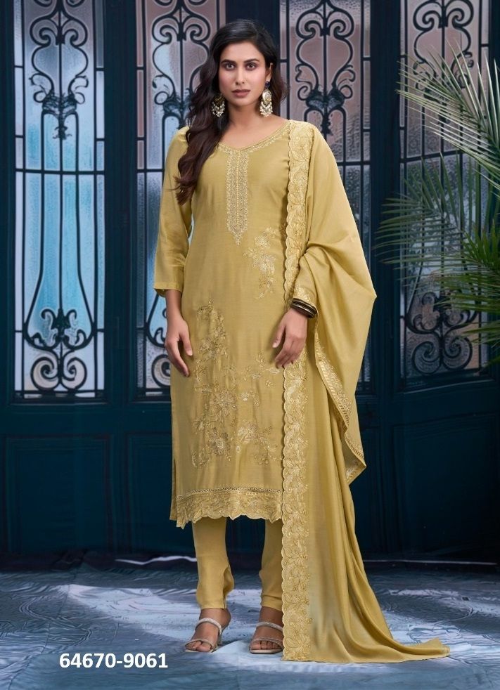 NAARI - Catalog # 64670 (Set of 4 Semi-Stitched / Un-Stitched Suits) NAARI - Catalog # 64670 (Set of 4 Semi-Stitched / Un-Stitched Suits)