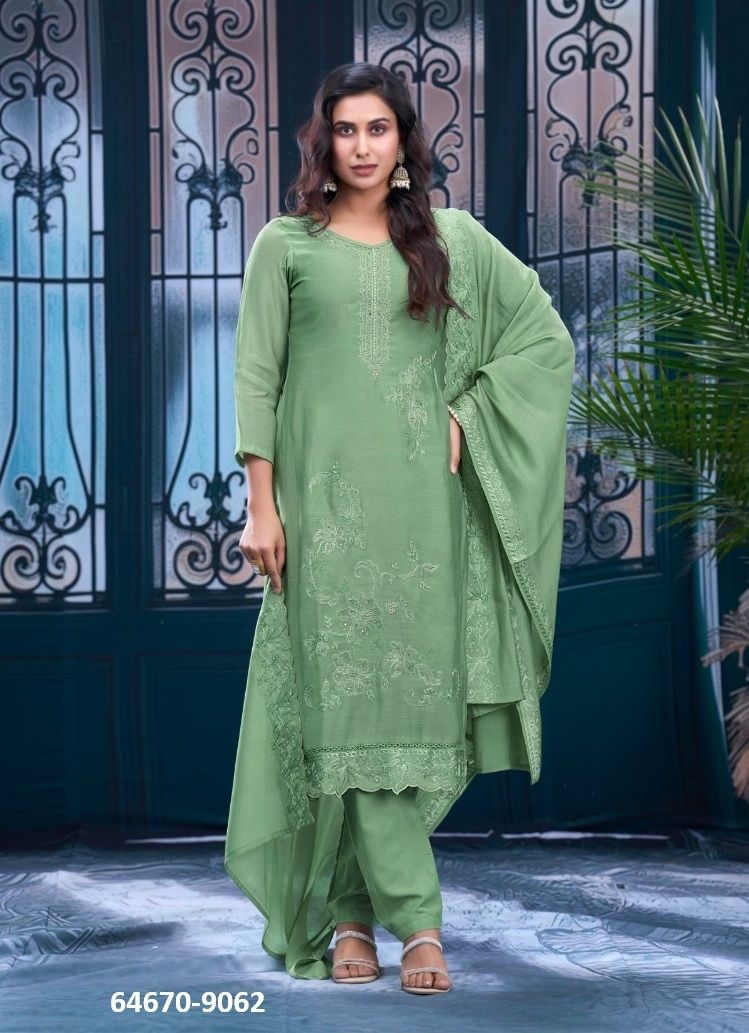 NAARI - Catalog # 64670 (Set of 4 Semi-Stitched / Un-Stitched Suits) NAARI - Catalog # 64670 (Set of 4 Semi-Stitched / Un-Stitched Suits)