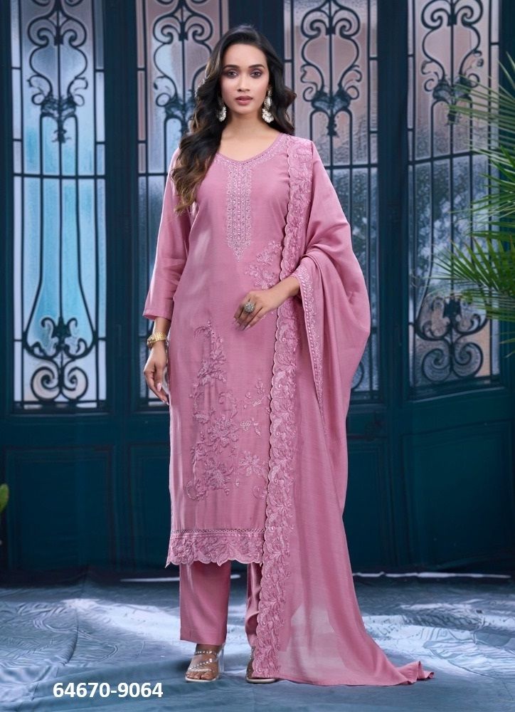NAARI - Catalog # 64670 (Set of 4 Semi-Stitched / Un-Stitched Suits) NAARI - Catalog # 64670 (Set of 4 Semi-Stitched / Un-Stitched Suits)
