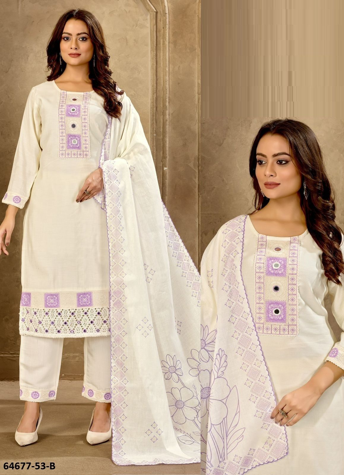 SERIES P53 - Catalog # 64677 (Set of 7 SIZE-SETS [Readymade Salwar Suits])
