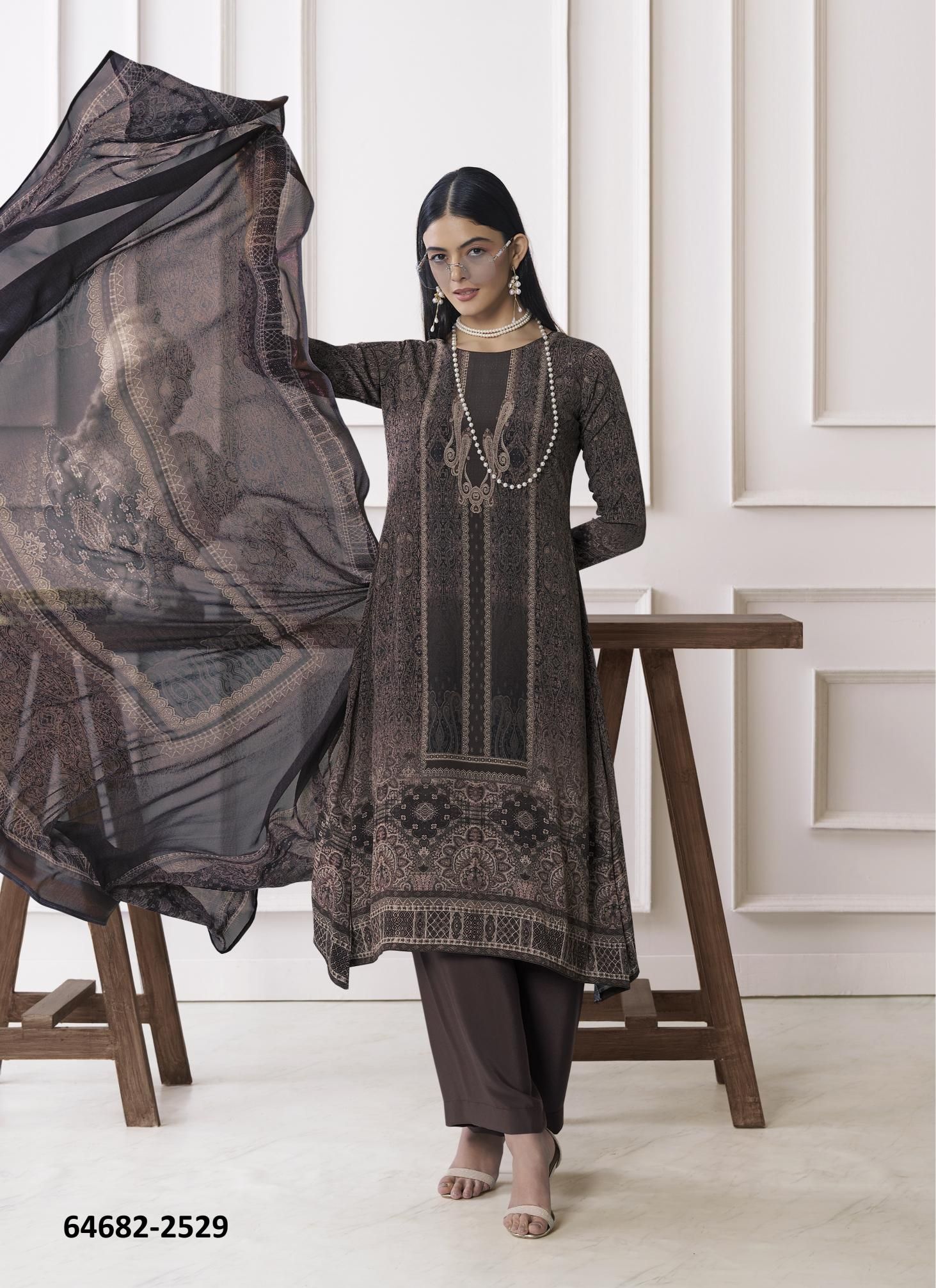 CAFÉ LATTE 23 - Catalog # 64682 (Set of 5 Readymade Salwar Suits) CAFÉ LATTE 23 - Catalog # 64682 (Set of 5 Readymade Salwar Suits)