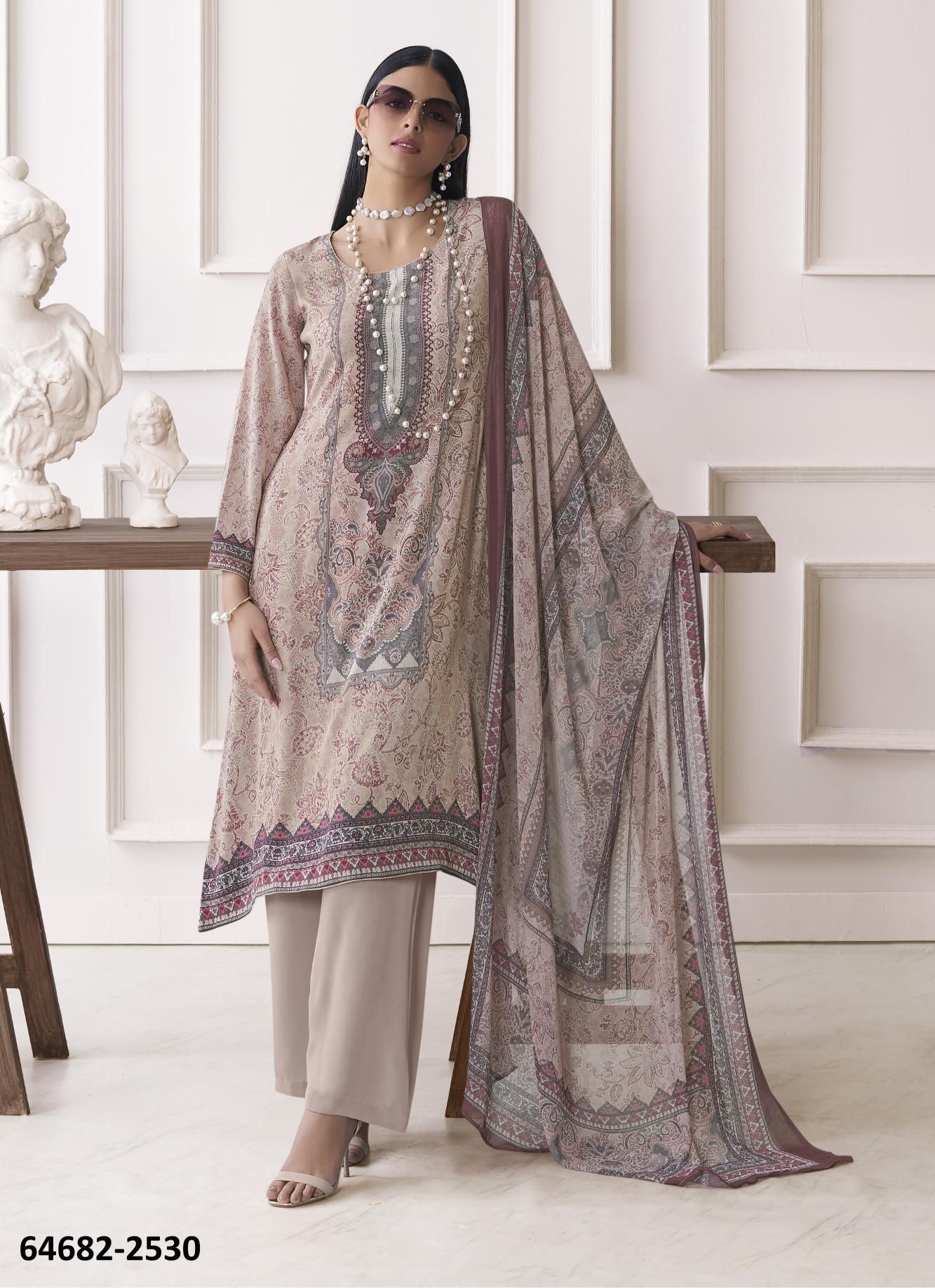 CAFÉ LATTE 23 - Catalog # 64682 (Set of 5 Readymade Salwar Suits) CAFÉ LATTE 23 - Catalog # 64682 (Set of 5 Readymade Salwar Suits)