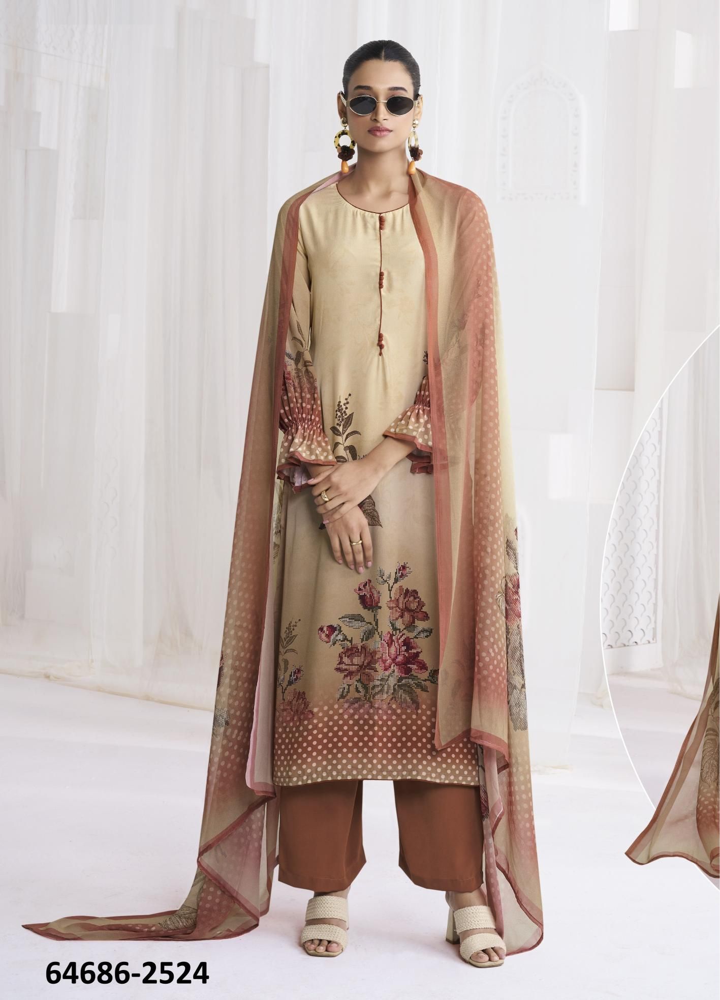 CAFÉ LATTE 22 - Catalog # 64686 (Set of 9 Readymade Salwar Suits) CAFÉ LATTE 22 - Catalog # 64686 (Set of 9 Readymade Salwar Suits)