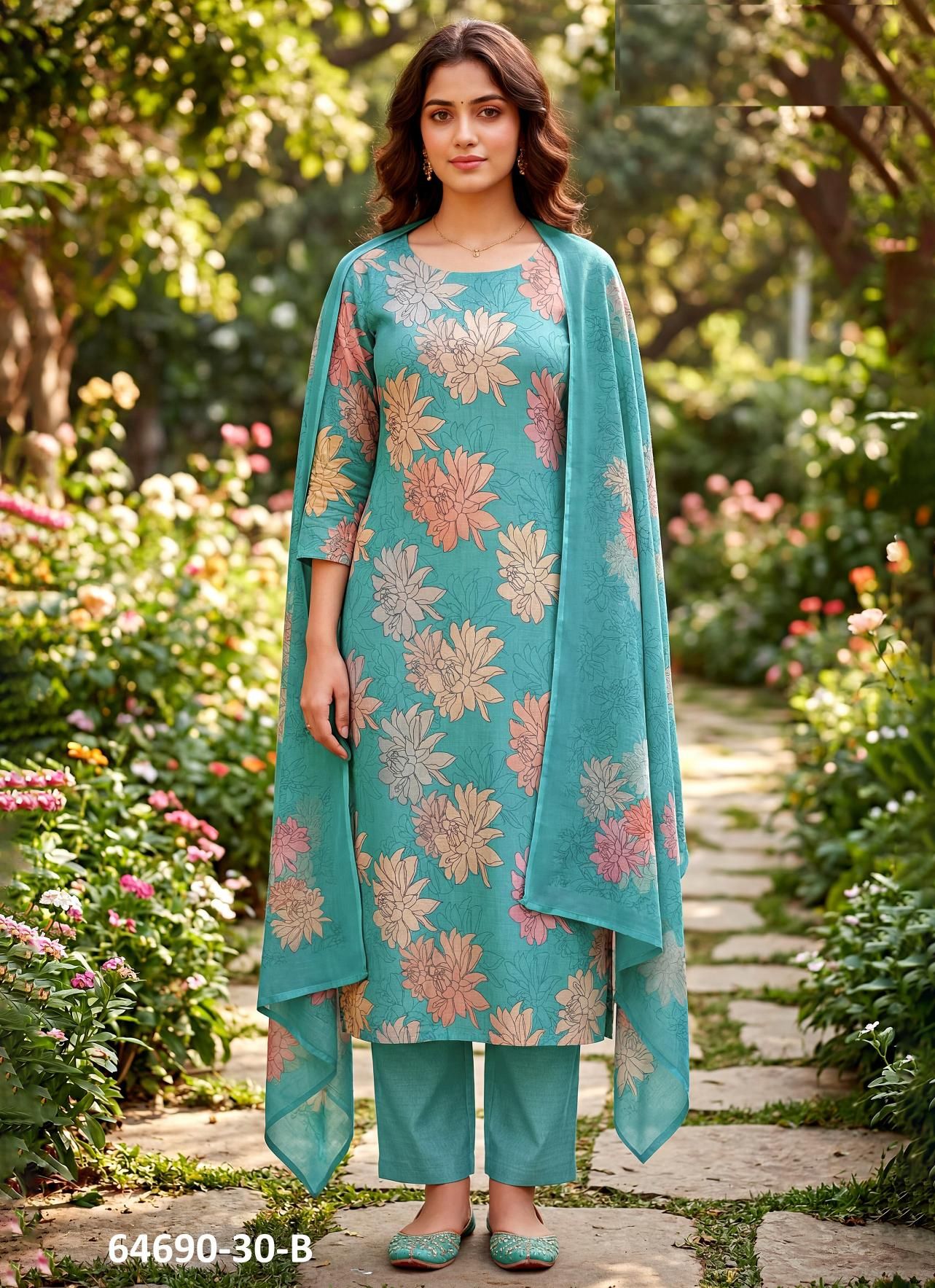 CHERRY BLOSSOM - Catalog # 64690 (Set of 29 Readymade Salwar Suits)