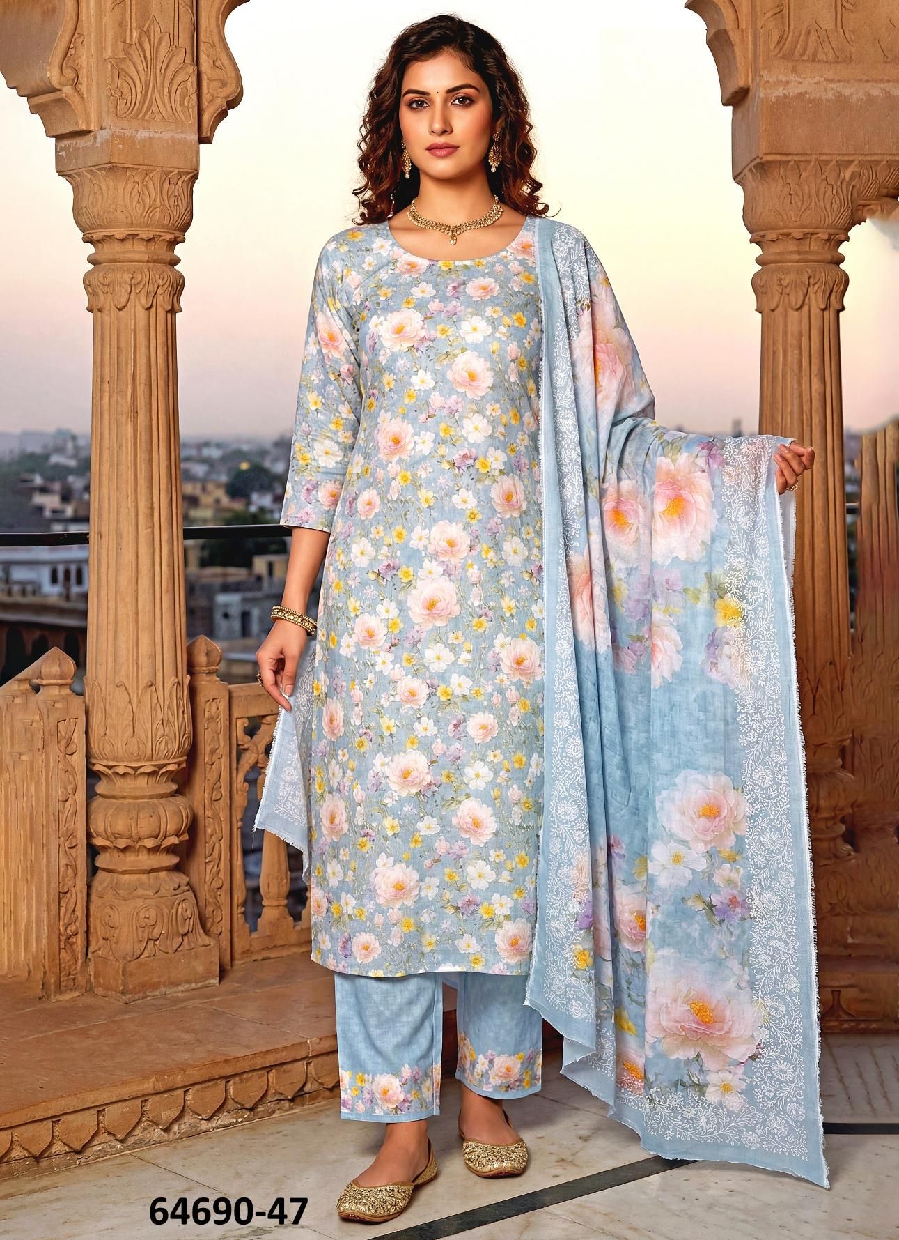 CHERRY BLOSSOM - Catalog # 64690 (Set of 29 Readymade Salwar Suits)