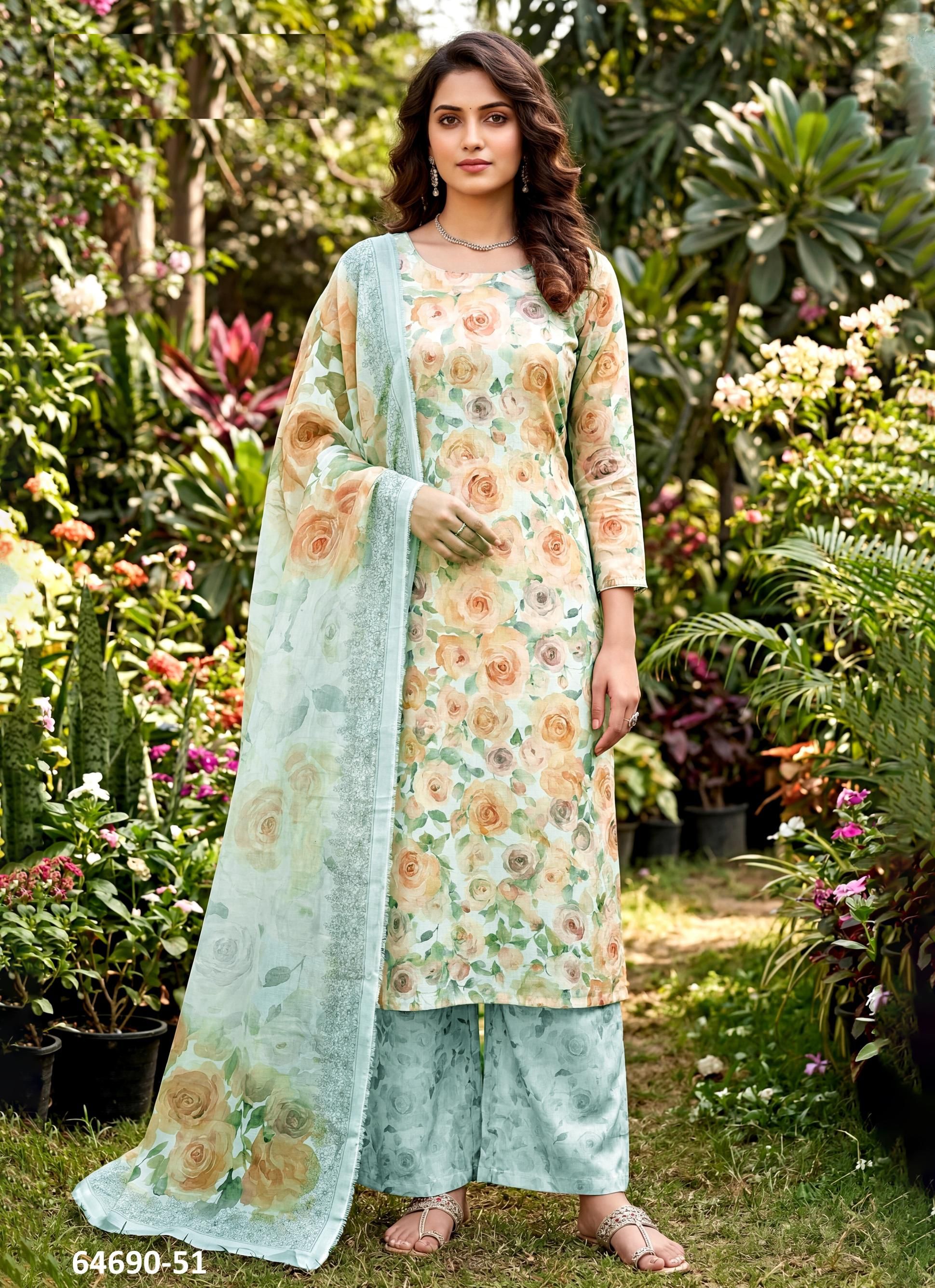 CHERRY BLOSSOM - Catalog # 64690 (Set of 29 Readymade Salwar Suits)