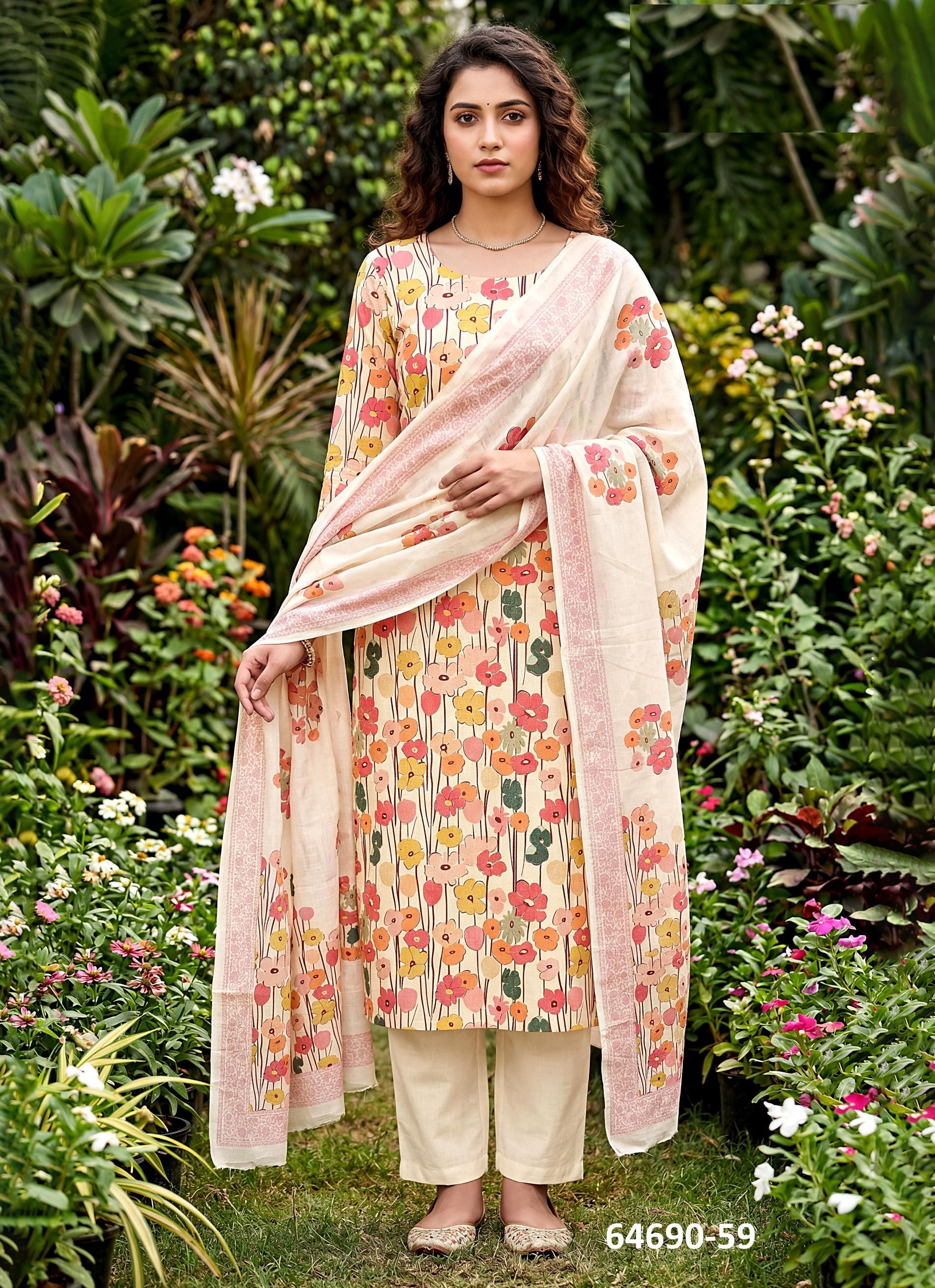 CHERRY BLOSSOM - Catalog # 64690 (Set of 29 Readymade Salwar Suits)