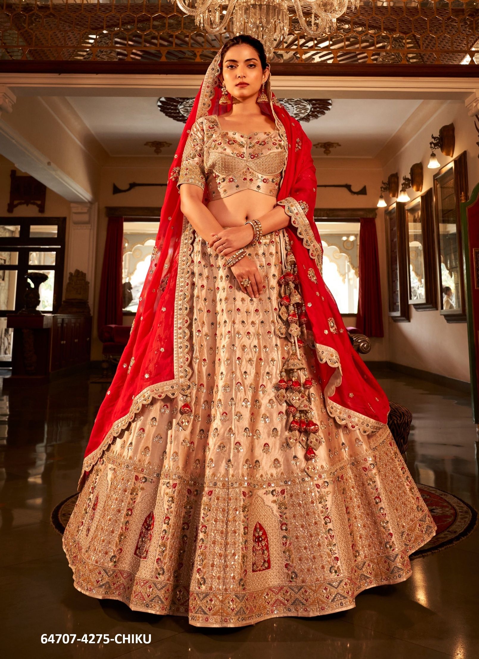 RAJWADA RIWAJ - Catalog # 64707 (Set of 2 Semi-Stitched Lehengas) RAJWADA RIWAJ - Catalog # 64707 (Set of 2 Semi-Stitched Lehengas)