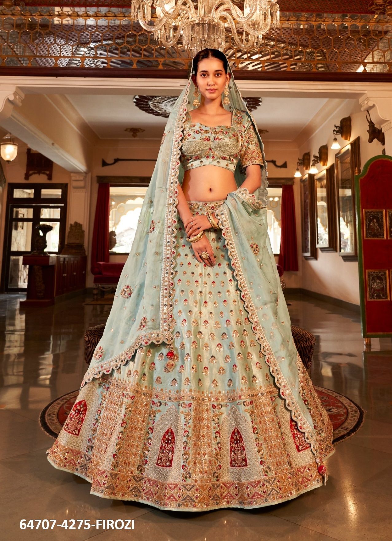 RAJWADA RIWAJ - Catalog # 64707 (Set of 2 Semi-Stitched Lehengas) RAJWADA RIWAJ - Catalog # 64707 (Set of 2 Semi-Stitched Lehengas)