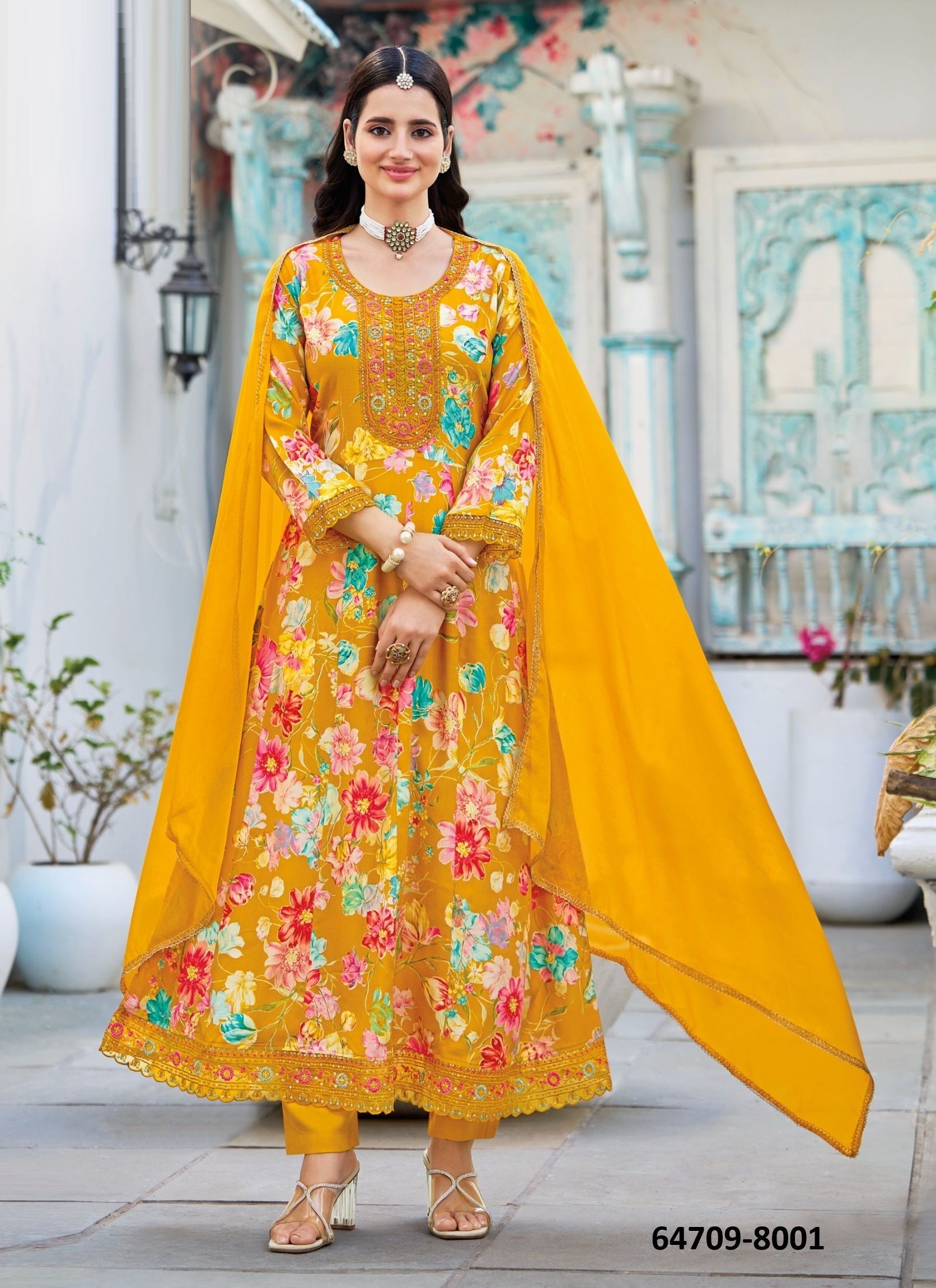 ANARKALI 8 - Catalog # 64709 (Set of 6 Readymade Salwar Suits) ANARKALI 8 - Catalog # 64709 (Set of 6 Readymade Salwar Suits)