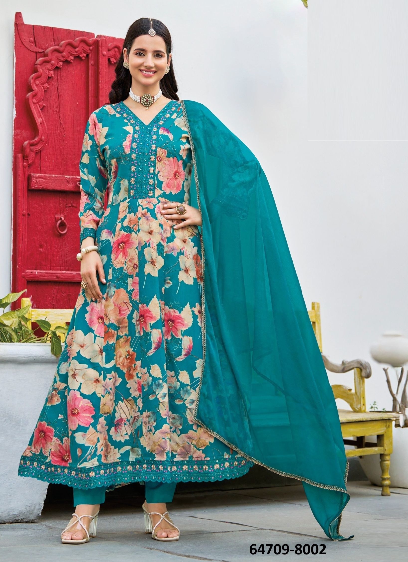 ANARKALI 8 - Catalog # 64709 (Set of 6 Readymade Salwar Suits) ANARKALI 8 - Catalog # 64709 (Set of 6 Readymade Salwar Suits)