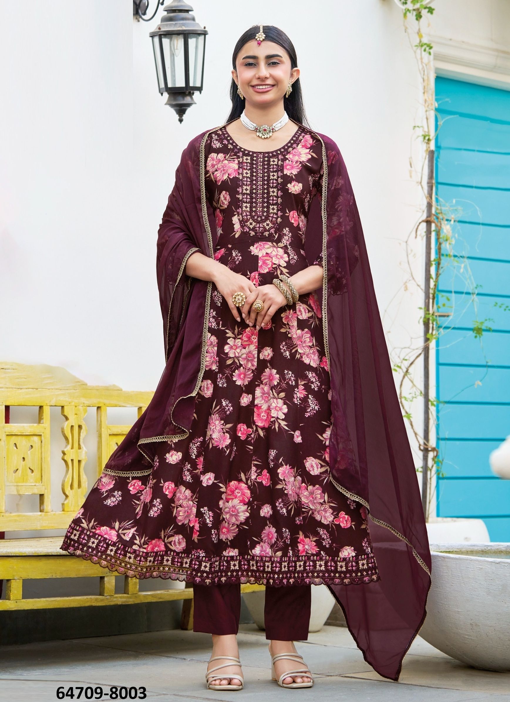 ANARKALI 8 - Catalog # 64709 (Set of 6 Readymade Salwar Suits) ANARKALI 8 - Catalog # 64709 (Set of 6 Readymade Salwar Suits)