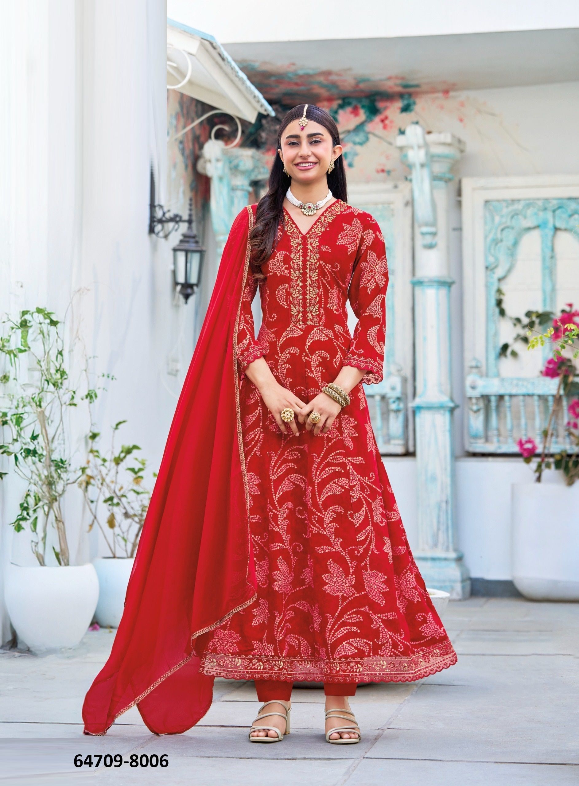 ANARKALI 8 - Catalog # 64709 (Set of 6 Readymade Salwar Suits) ANARKALI 8 - Catalog # 64709 (Set of 6 Readymade Salwar Suits)