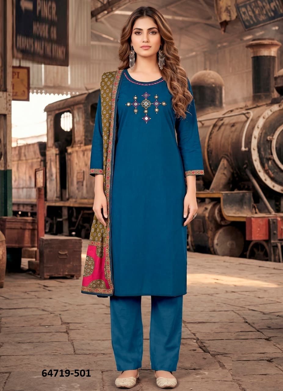 MALHAR 5 - Catalog # 64719 (Set of 4 Readymade Salwar Suits) MALHAR 5 - Catalog # 64719 (Set of 4 Readymade Salwar Suits)
